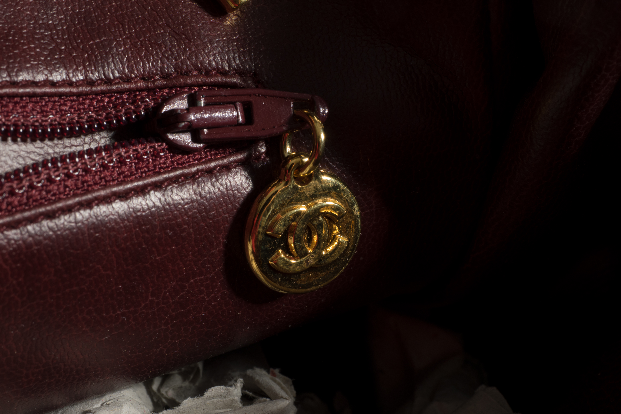 Chanel Burgundy Leather Handbag