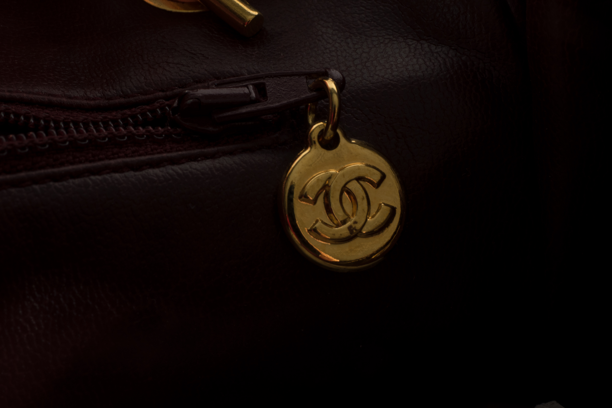 Chanel Burgundy Leather Handbag