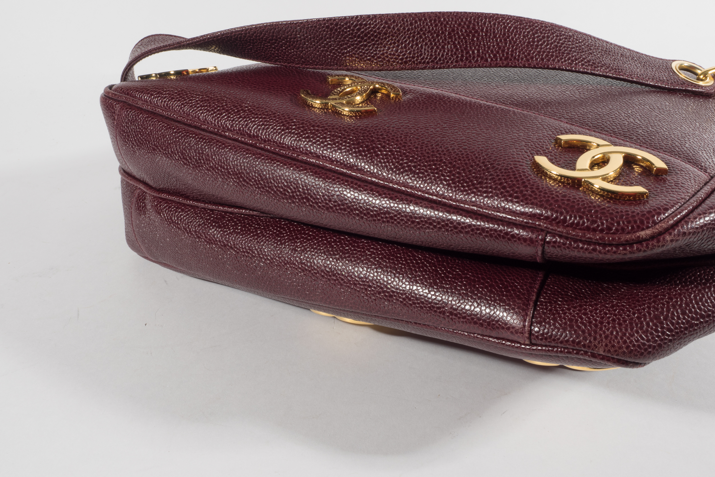 Chanel Burgundy Leather Handbag