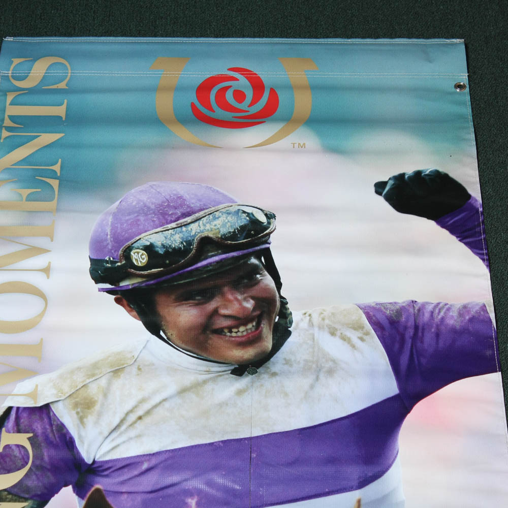 Official "Winning Moments" Derby Banner From Churchill Downs Featuring Mario Gutierrez on I'll Have Another