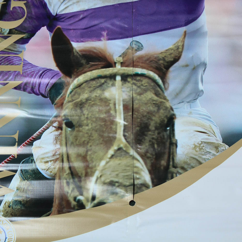 Official "Winning Moments" Derby Banner From Churchill Downs Featuring Mario Gutierrez on I'll Have Another
