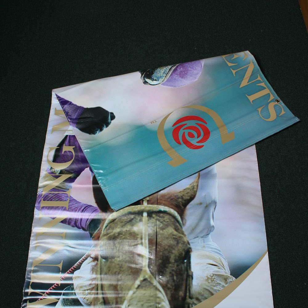 Official "Winning Moments" Derby Banner From Churchill Downs Featuring Mario Gutierrez on I'll Have Another