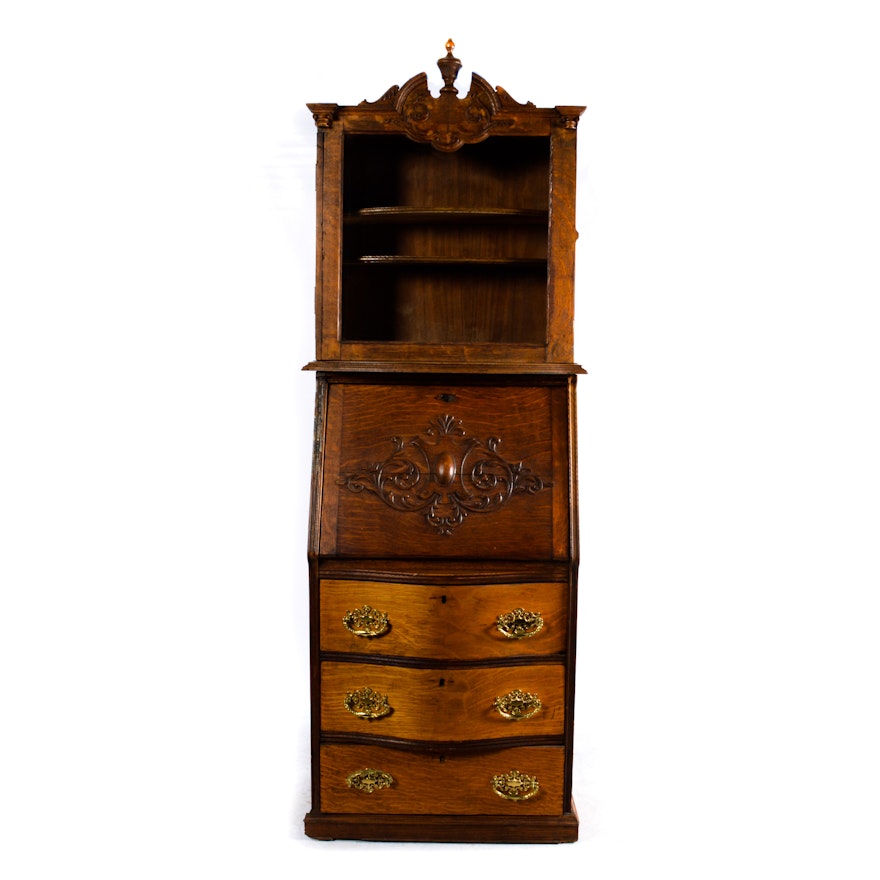 Antique Oak Secretary Desk