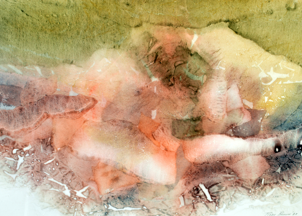 Peggy Brown Indiana Artist Signed Original Non-Objective Watercolor Painting