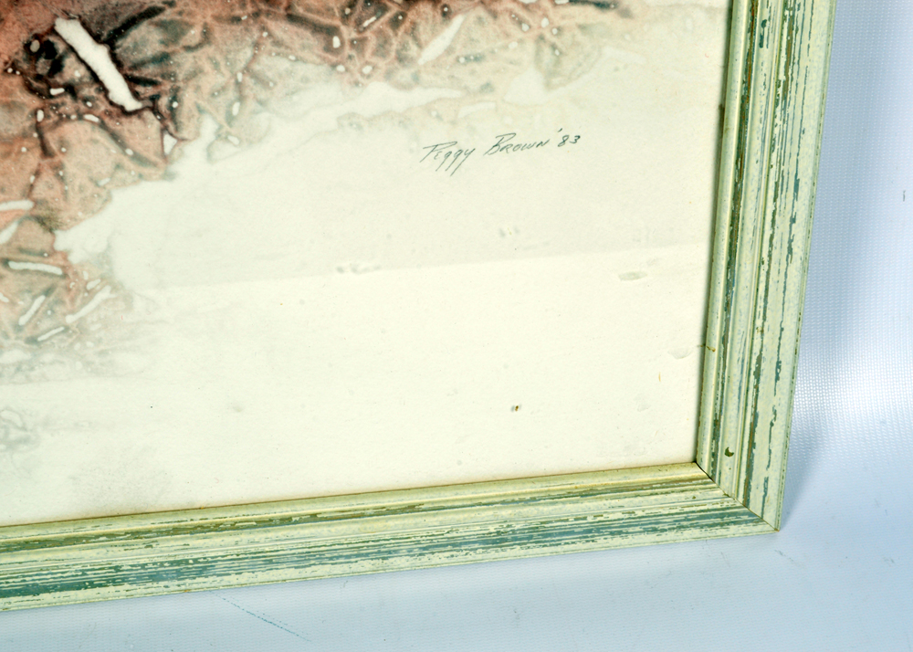 Peggy Brown Indiana Artist Signed Original Non-Objective Watercolor Painting