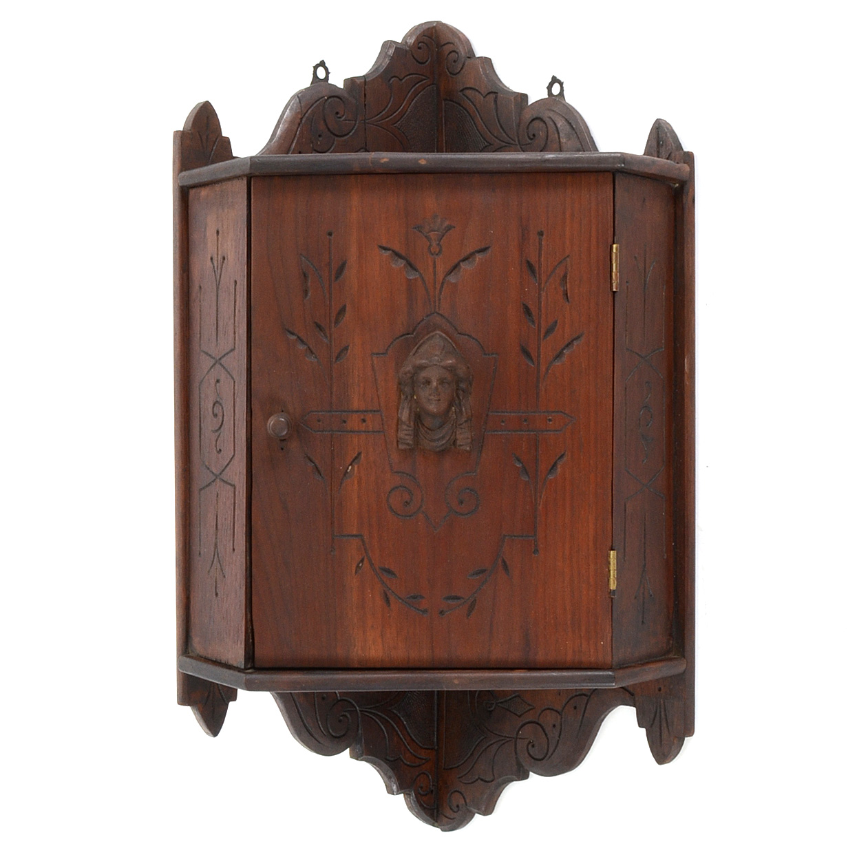 Antique Eastlake Style Hanging Corner Cabinet