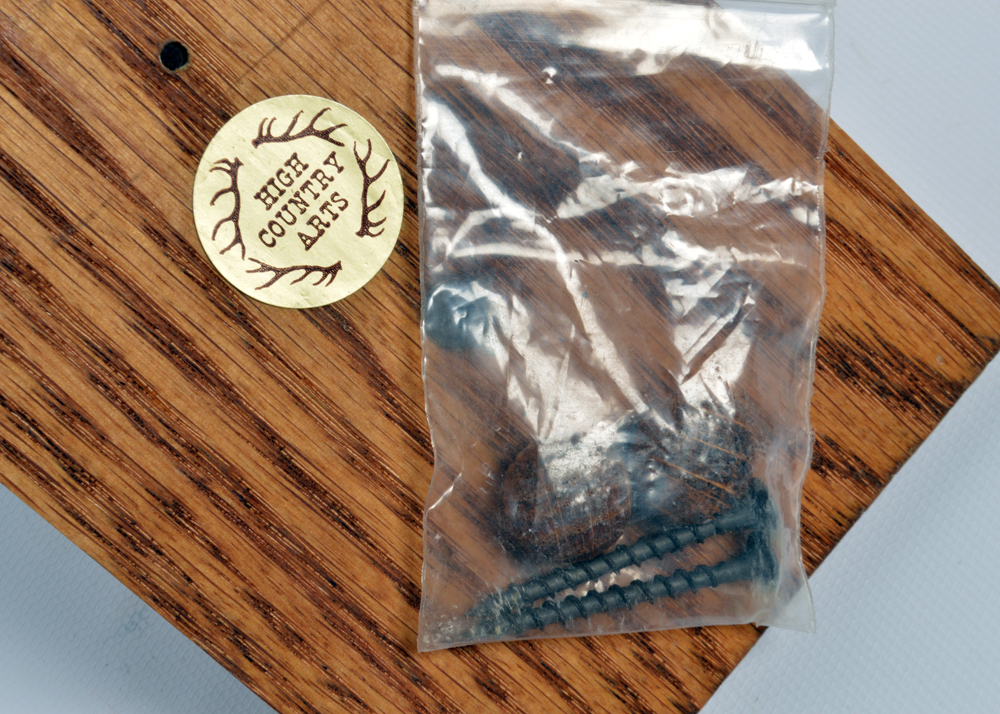 Vintage Wooden Wall Shelf and Antler Hook