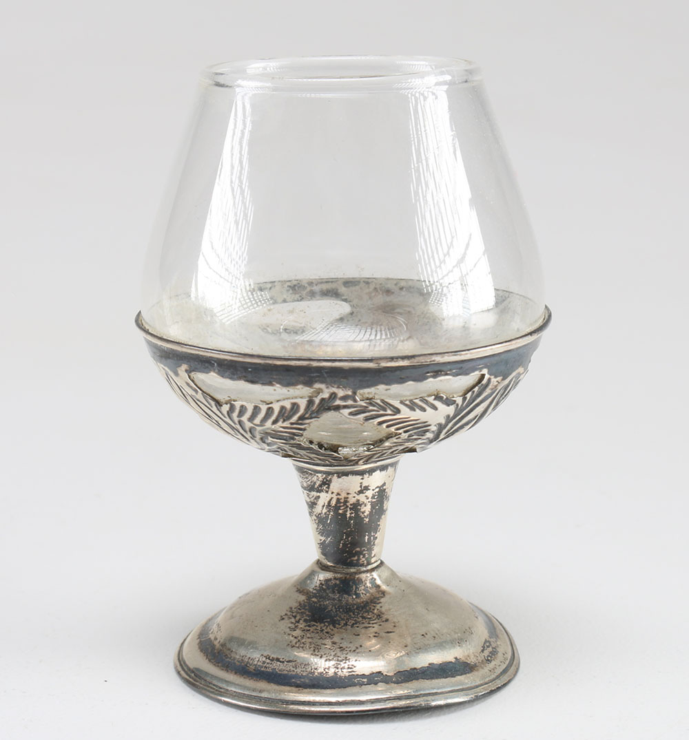 Set of Sterling Silver and Glass Cordials