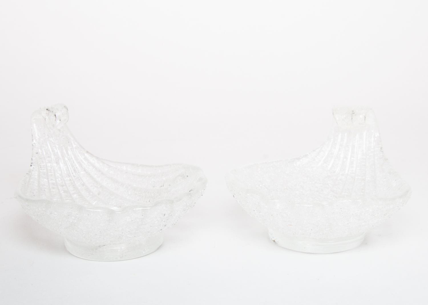 Vintage Textured Glass Shell Bowls