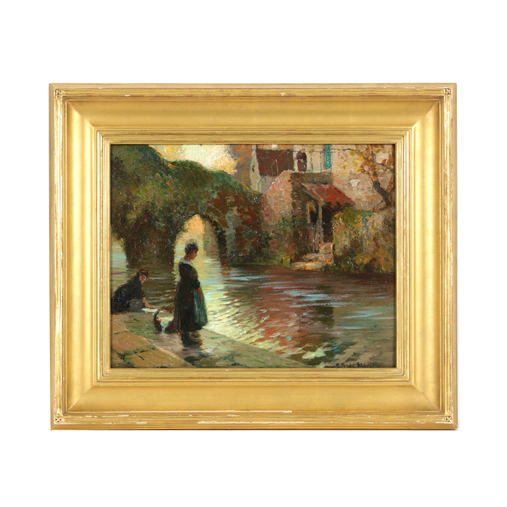 "The Old Bridge, Quimperle, Brittany" by George Ames Aldrich