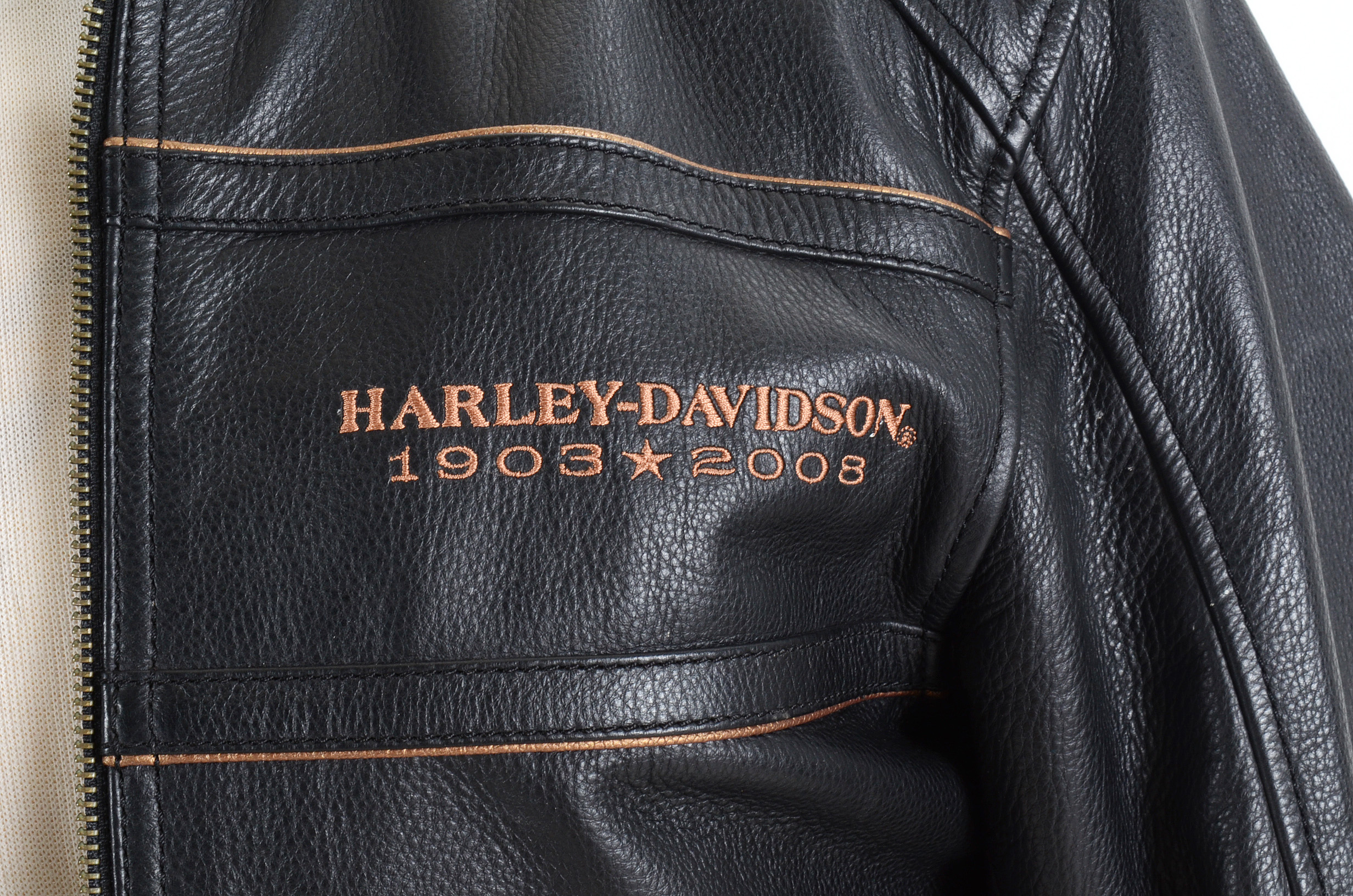 Harley Davidson 105th Anniversary Black Leather Jacket