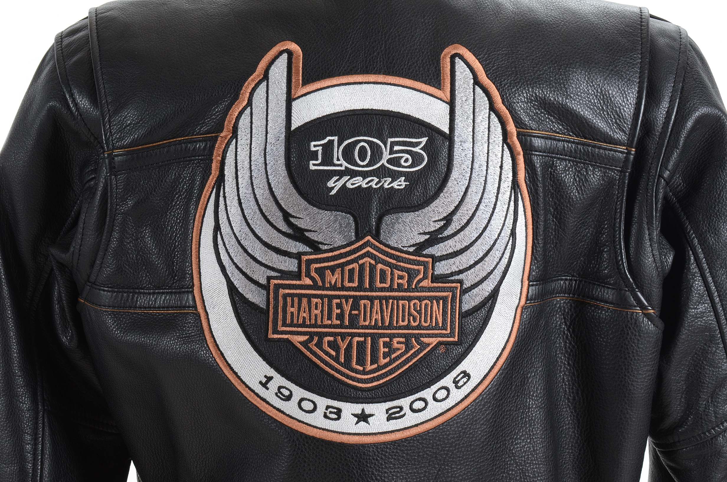 Harley Davidson 105th Anniversary Black Leather Jacket