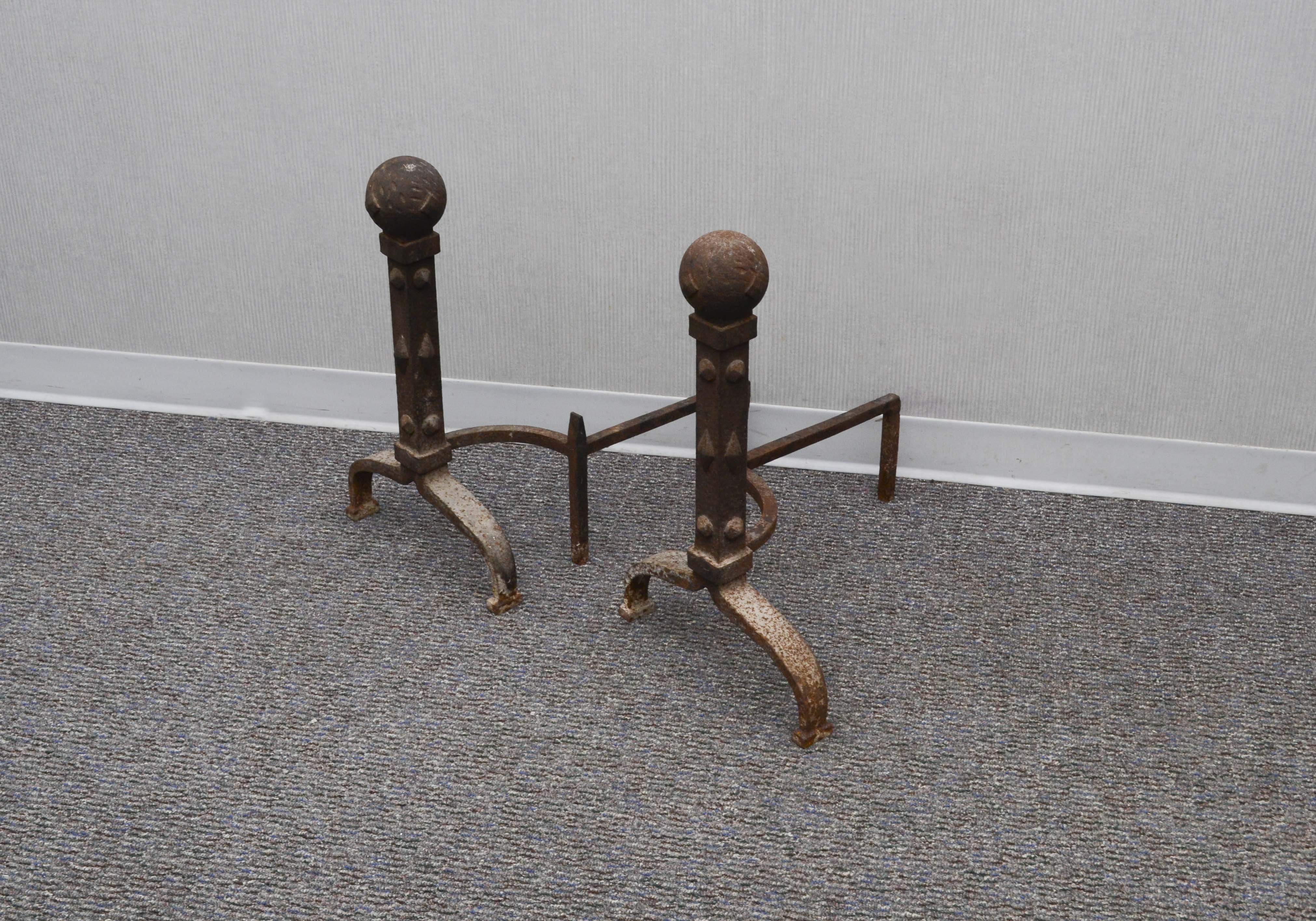 Pair of Vintage Fireplace Andirons