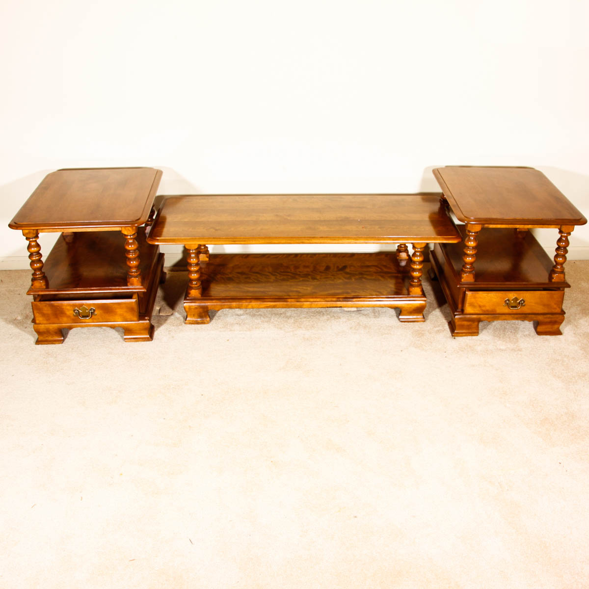 Ethan Allen Maple Coffee And End Table Set