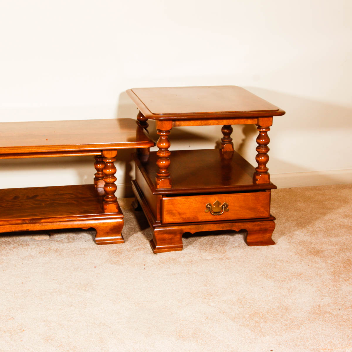 Ethan Allen Maple Coffee And End Table Set