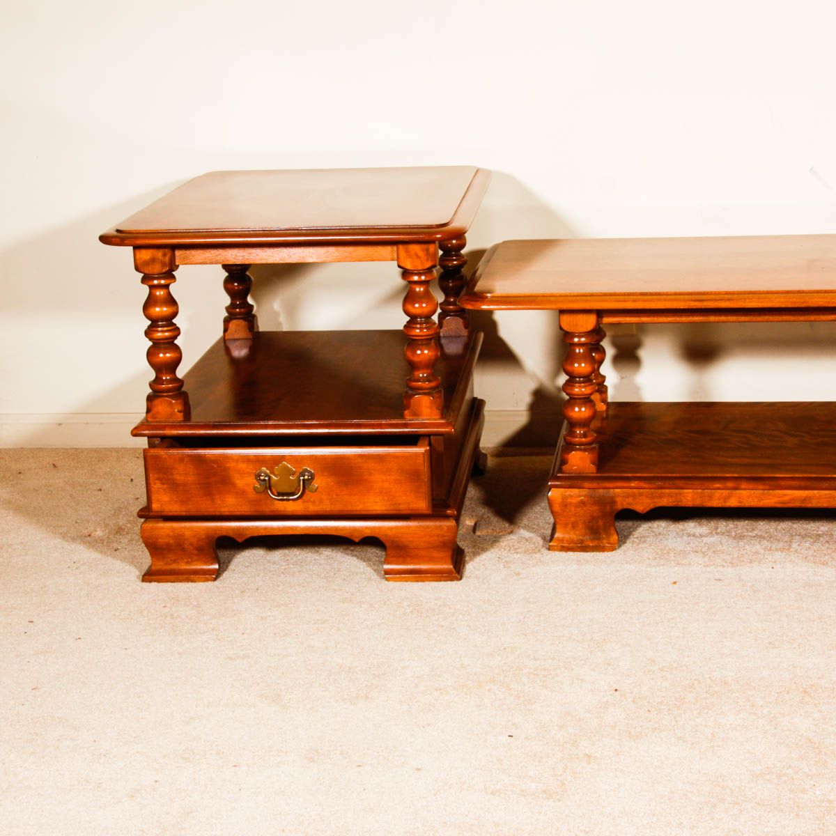 Ethan Allen Maple Coffee And End Table Set