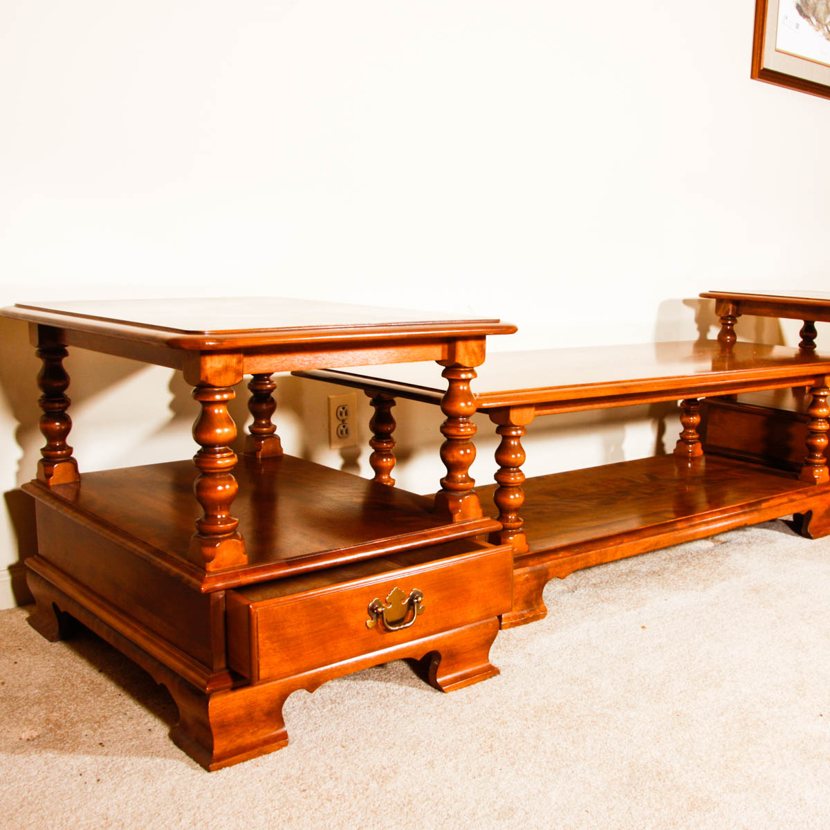 Ethan Allen Maple Coffee And End Table Set