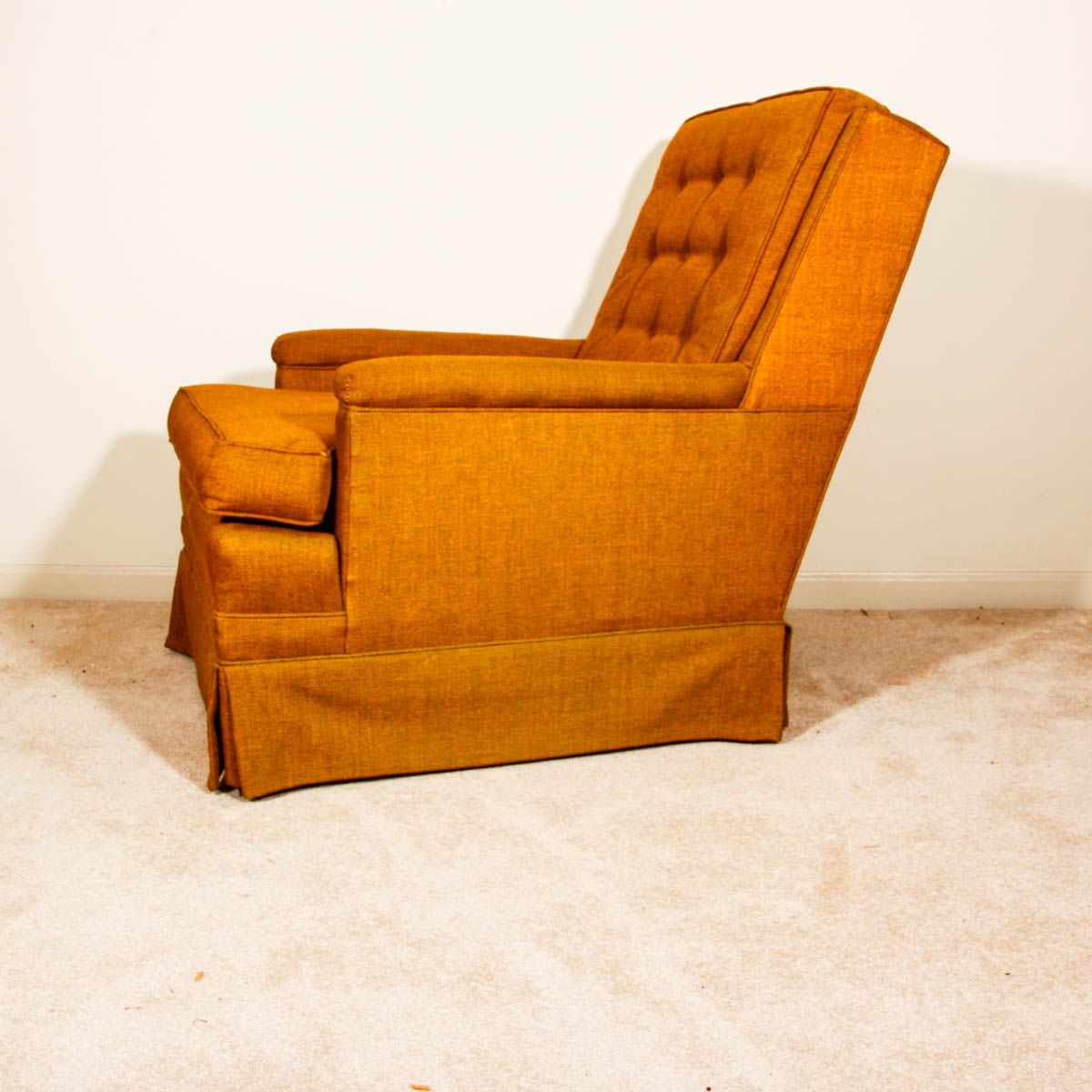 Retro Burnt Orange Upholstered Arm Chair