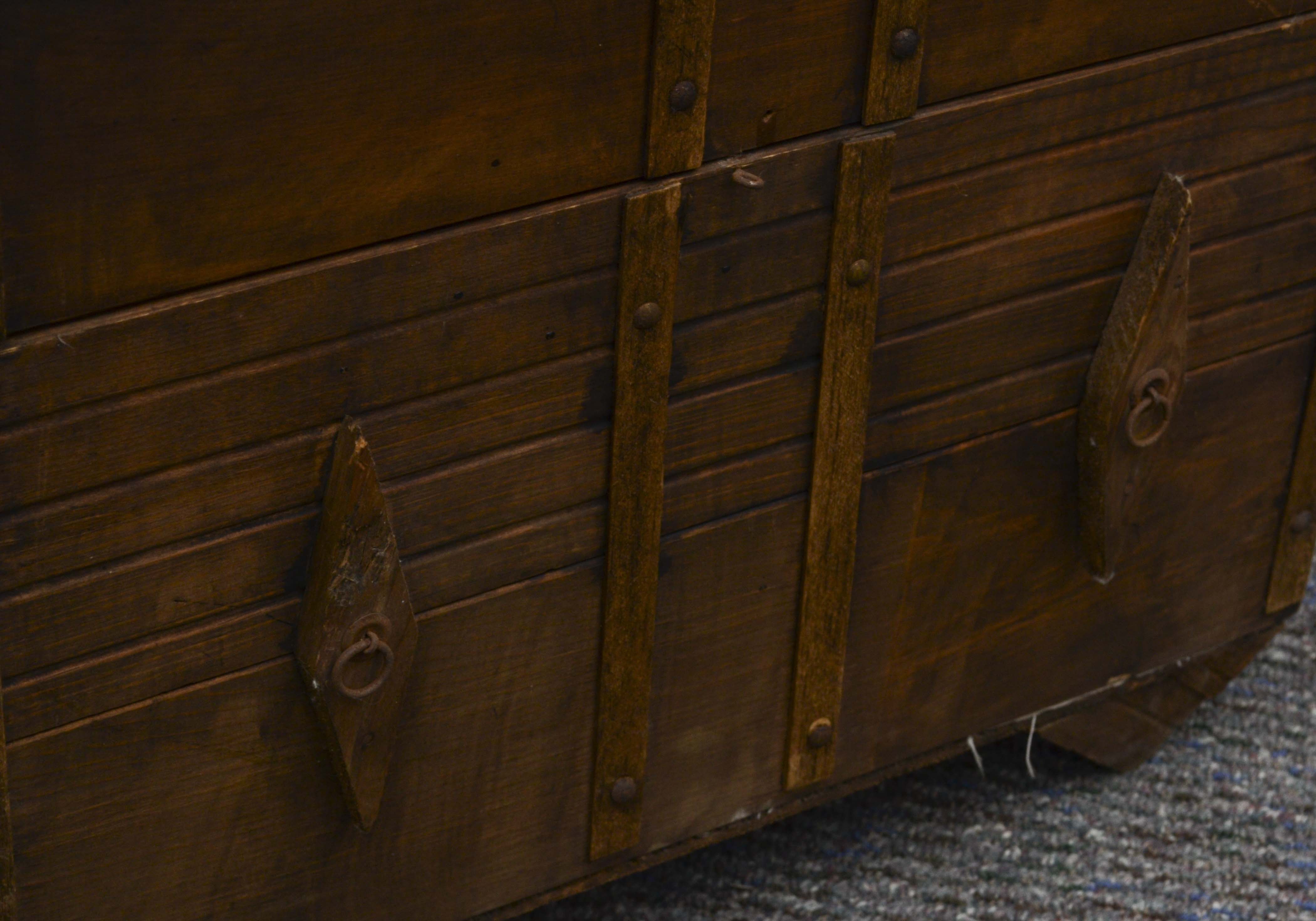 Small Vintage Wood Trunk with Handles