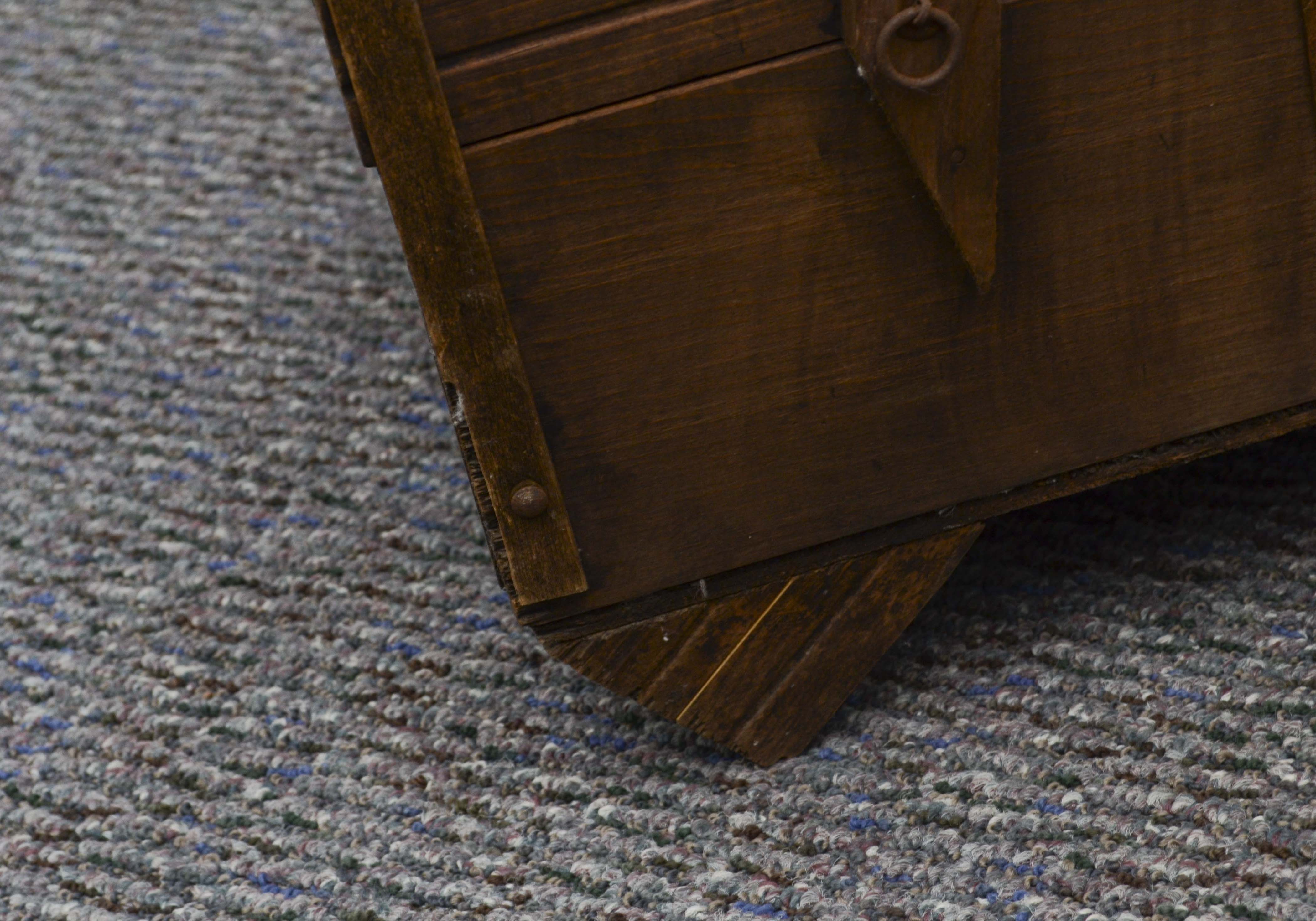 Small Vintage Wood Trunk with Handles