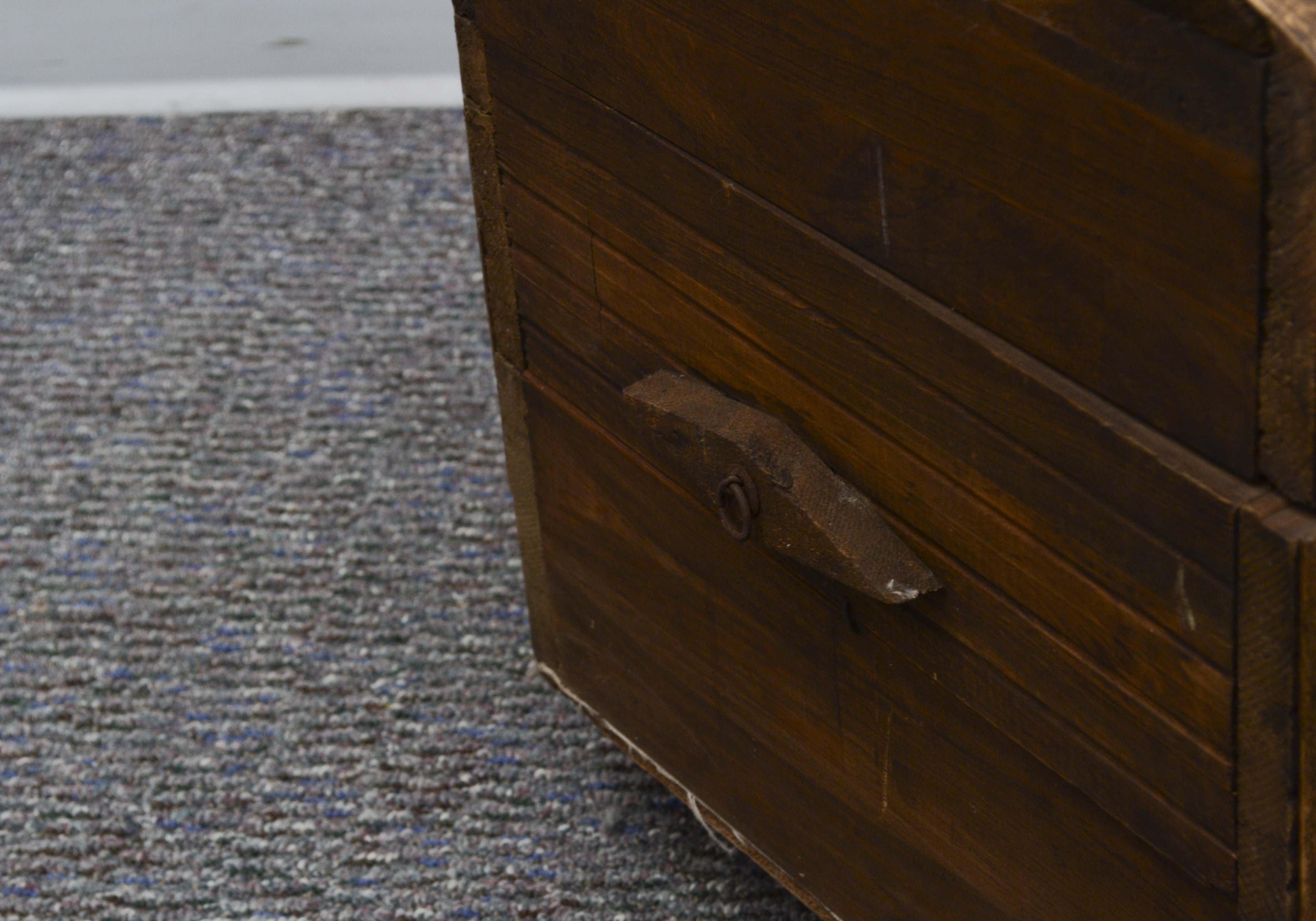 Small Vintage Wood Trunk with Handles