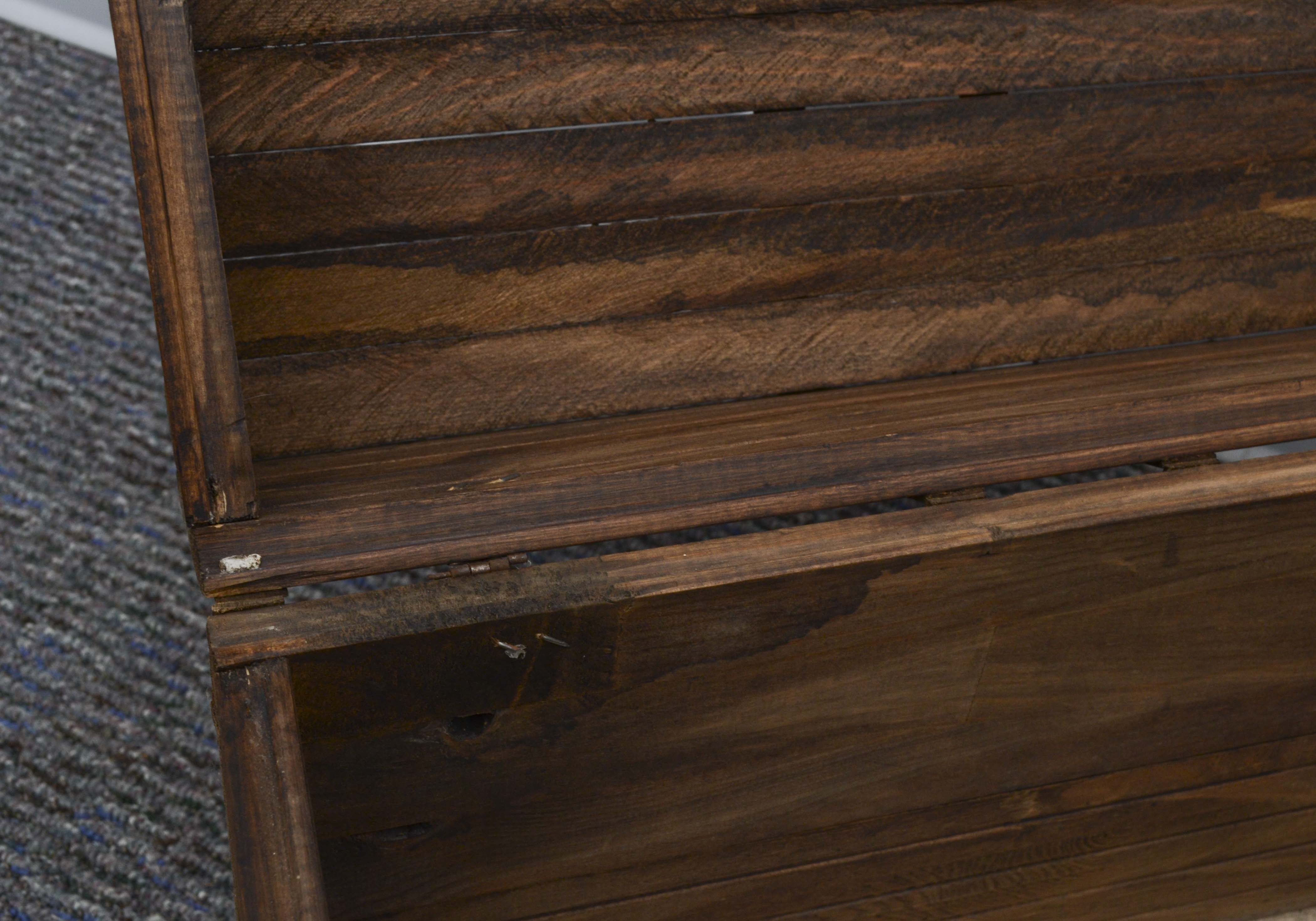 Small Vintage Wood Trunk with Handles