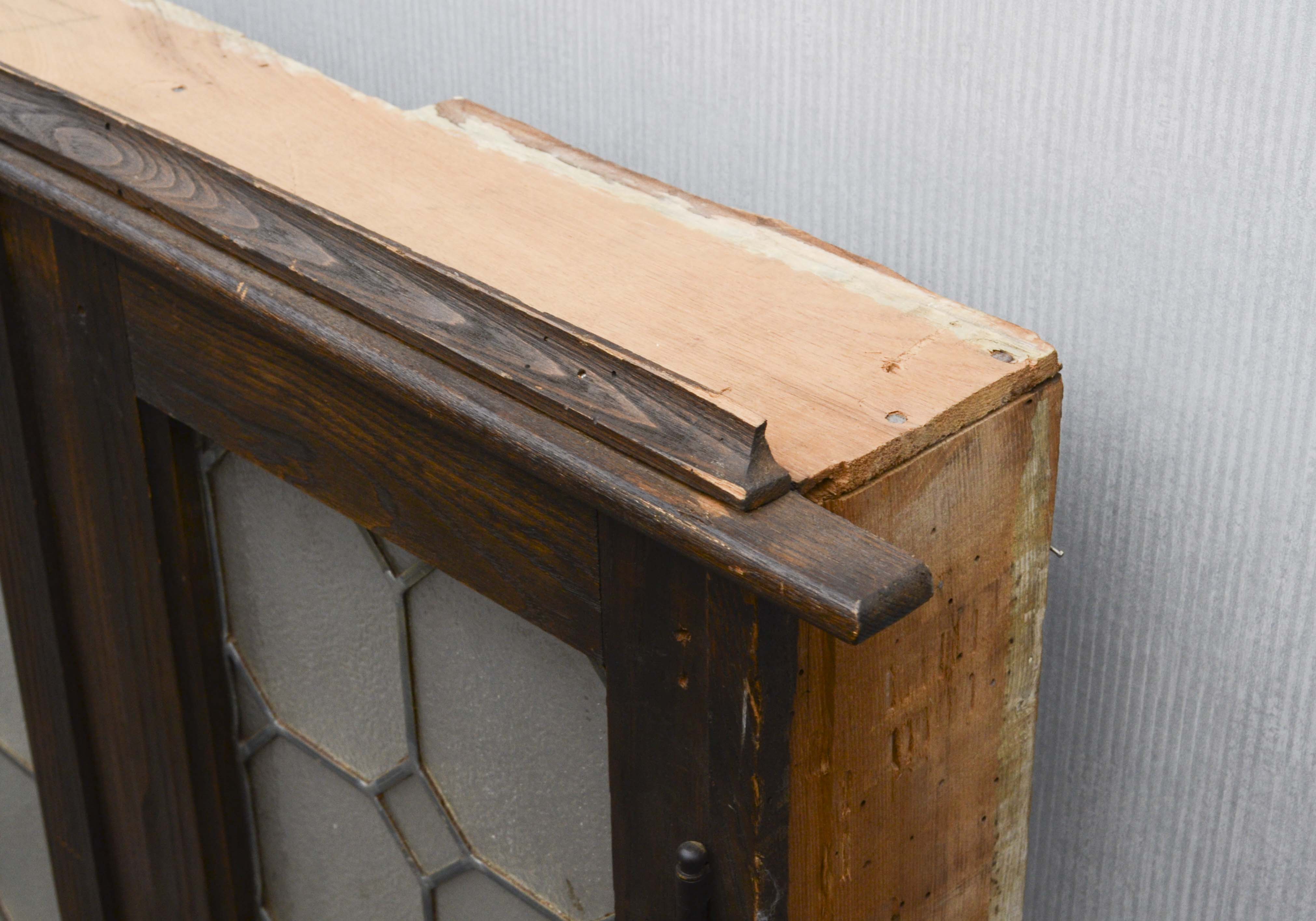 Vintage Window with Leaded Glass Panels