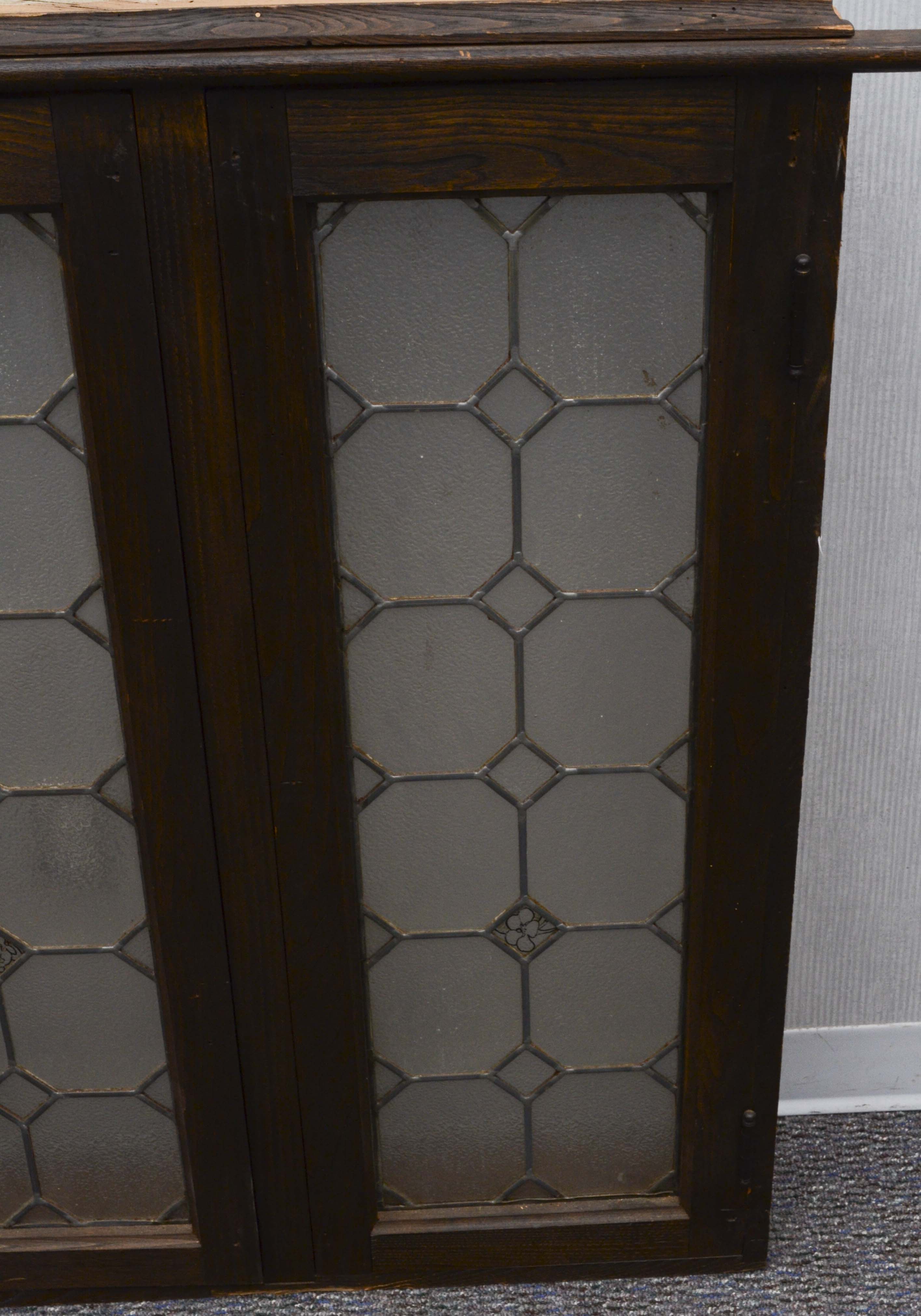 Vintage Window with Leaded Glass Panels