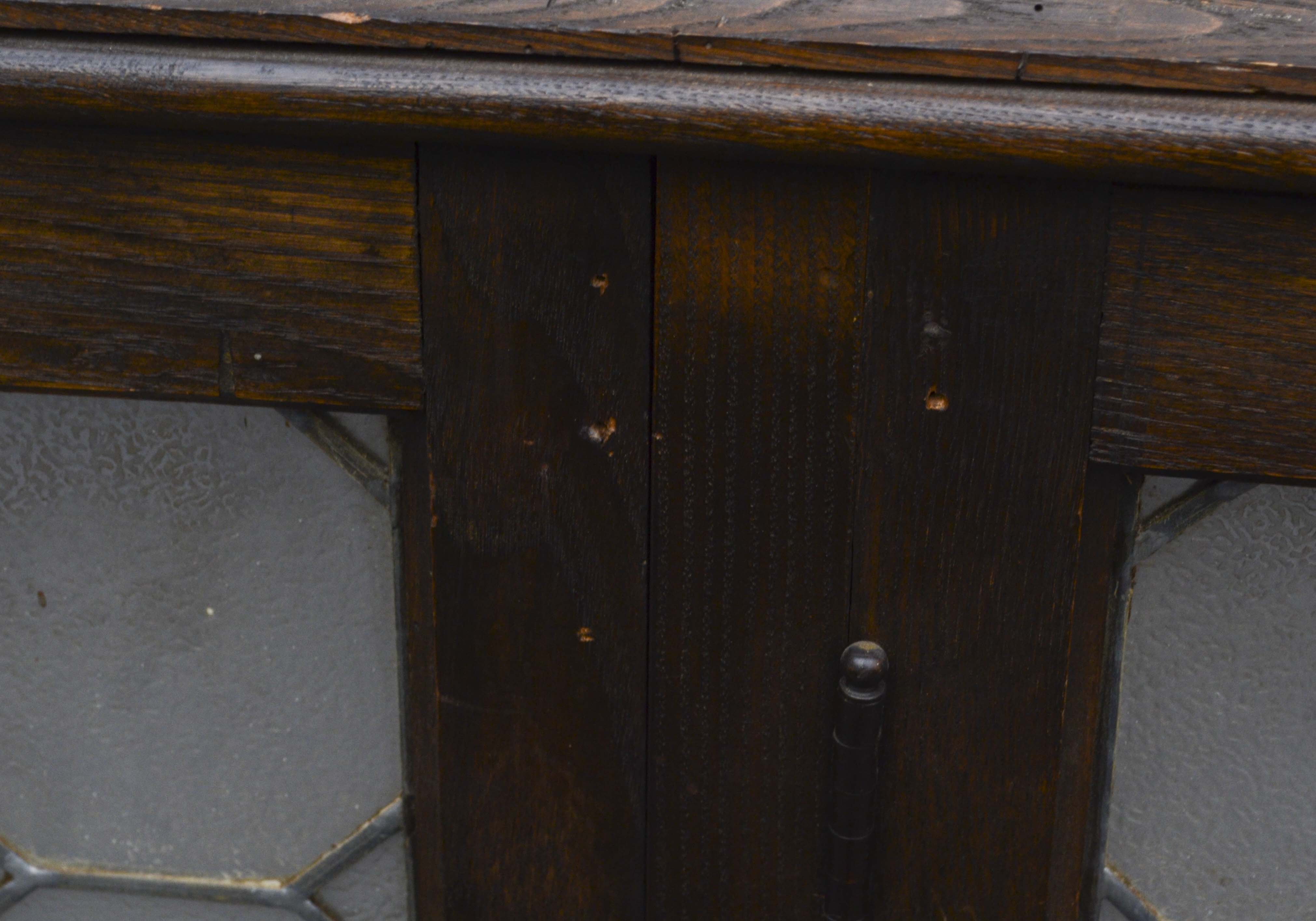 Vintage Window with Leaded Glass Panels