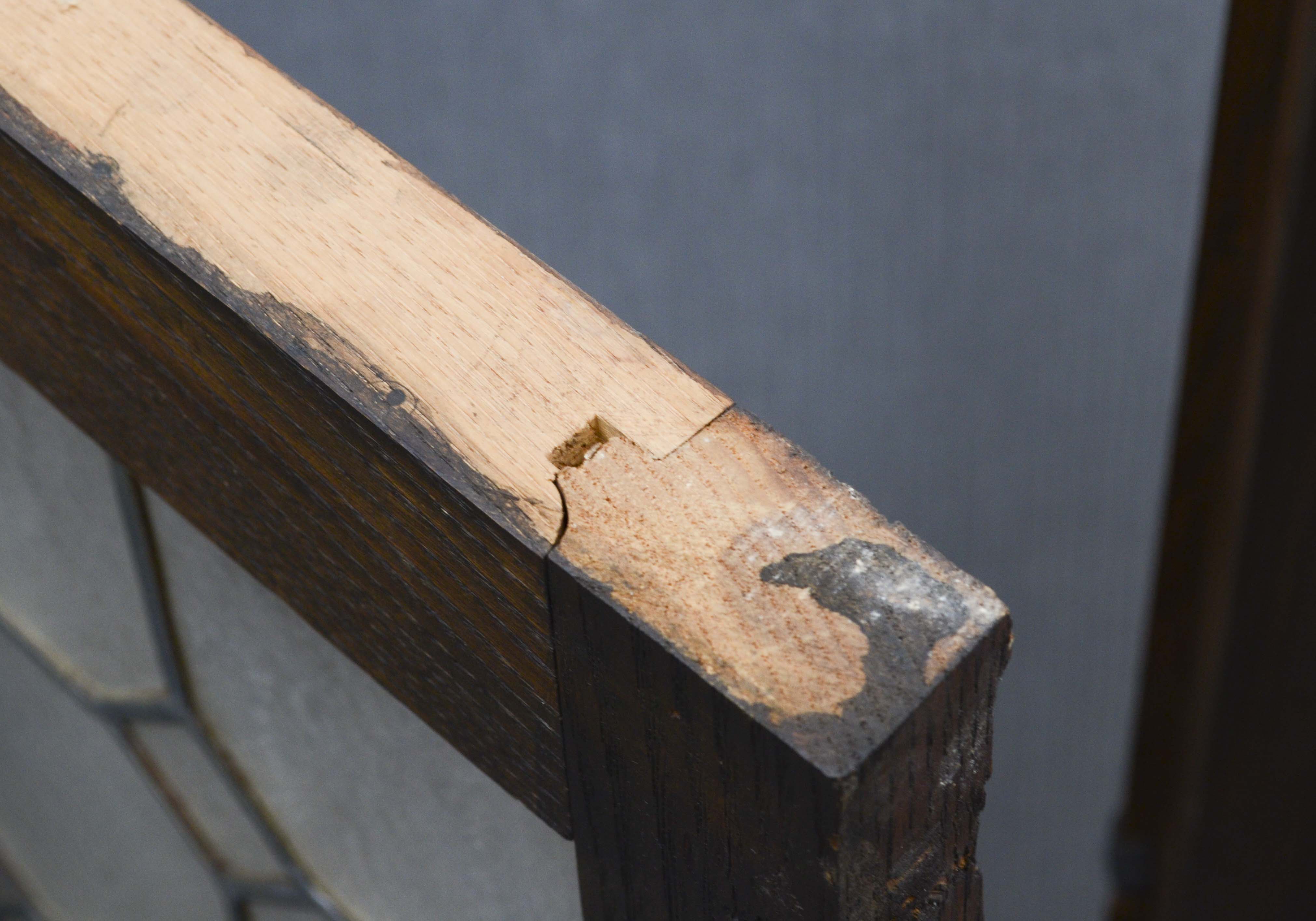 Vintage Window with Leaded Glass Panels