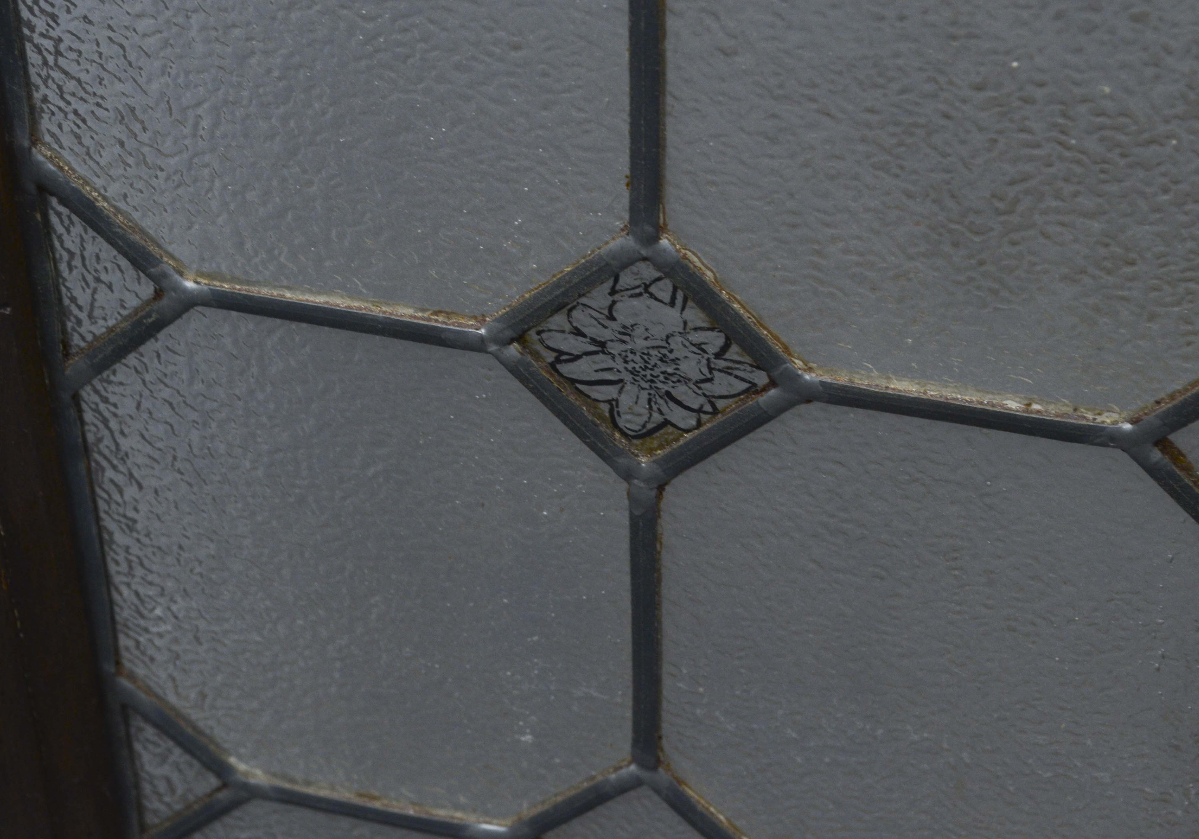 Vintage Window with Leaded Glass Panels