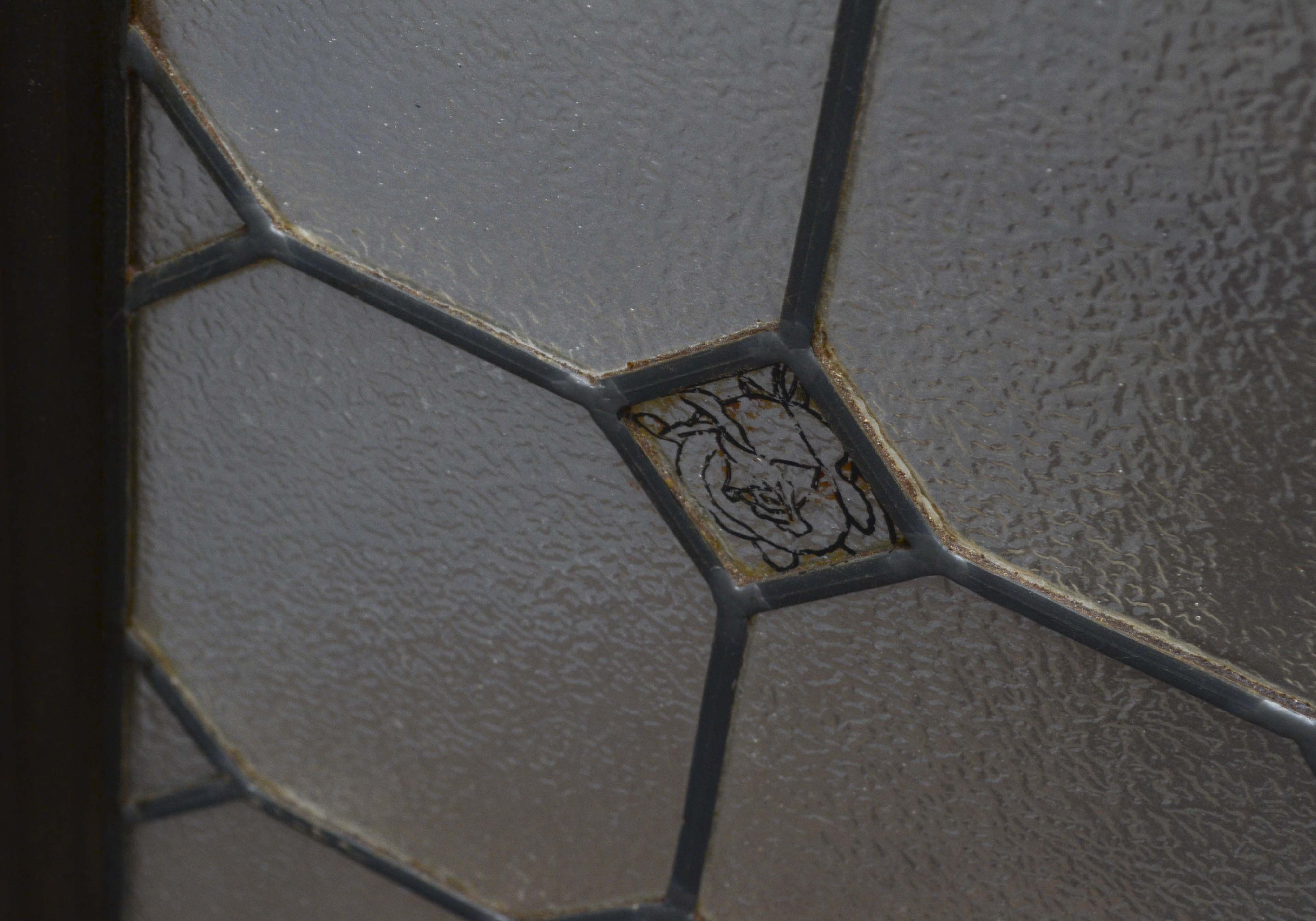 Vintage Window with Leaded Glass Panels