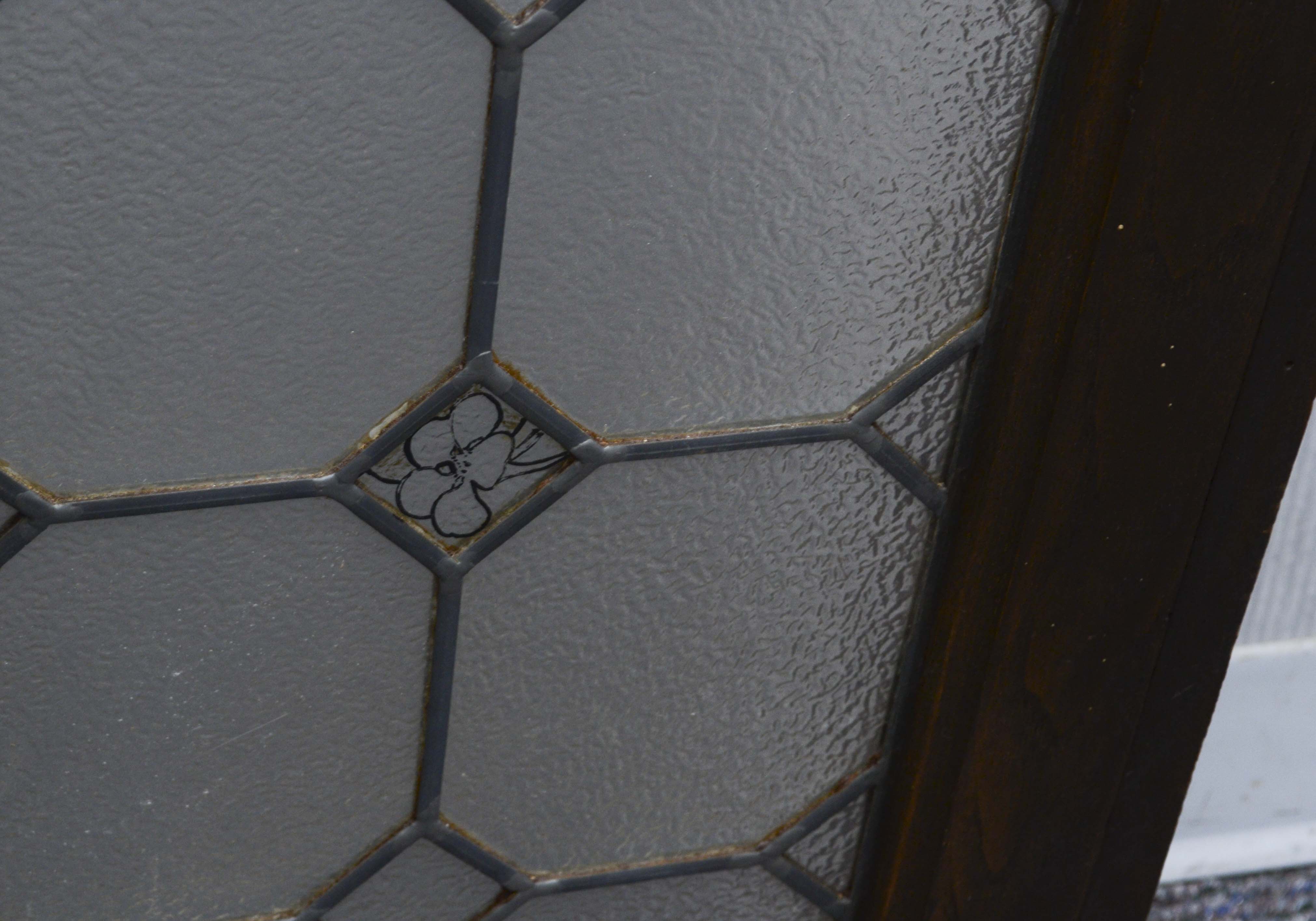 Vintage Window with Leaded Glass Panels