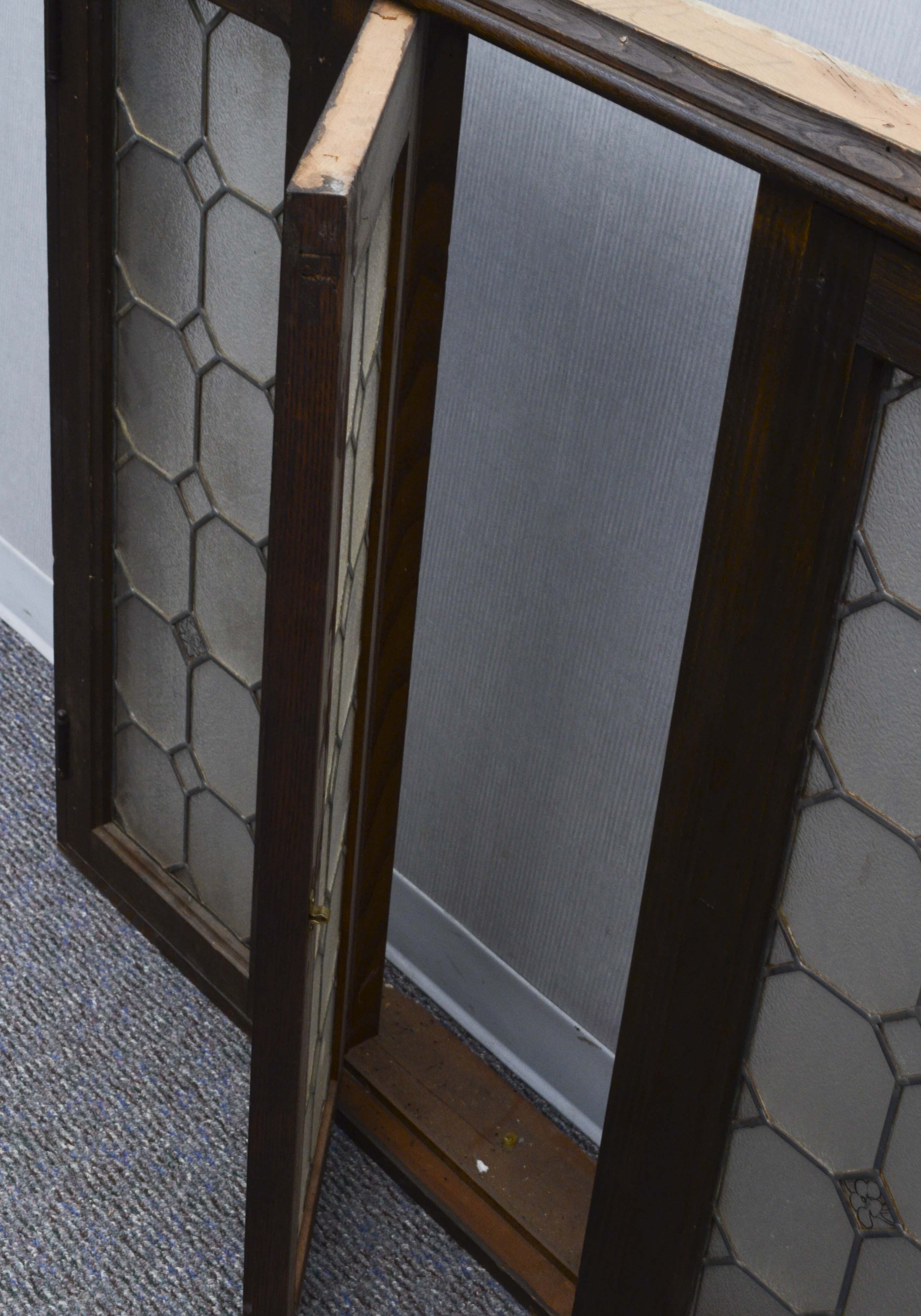 Vintage Window with Leaded Glass Panels