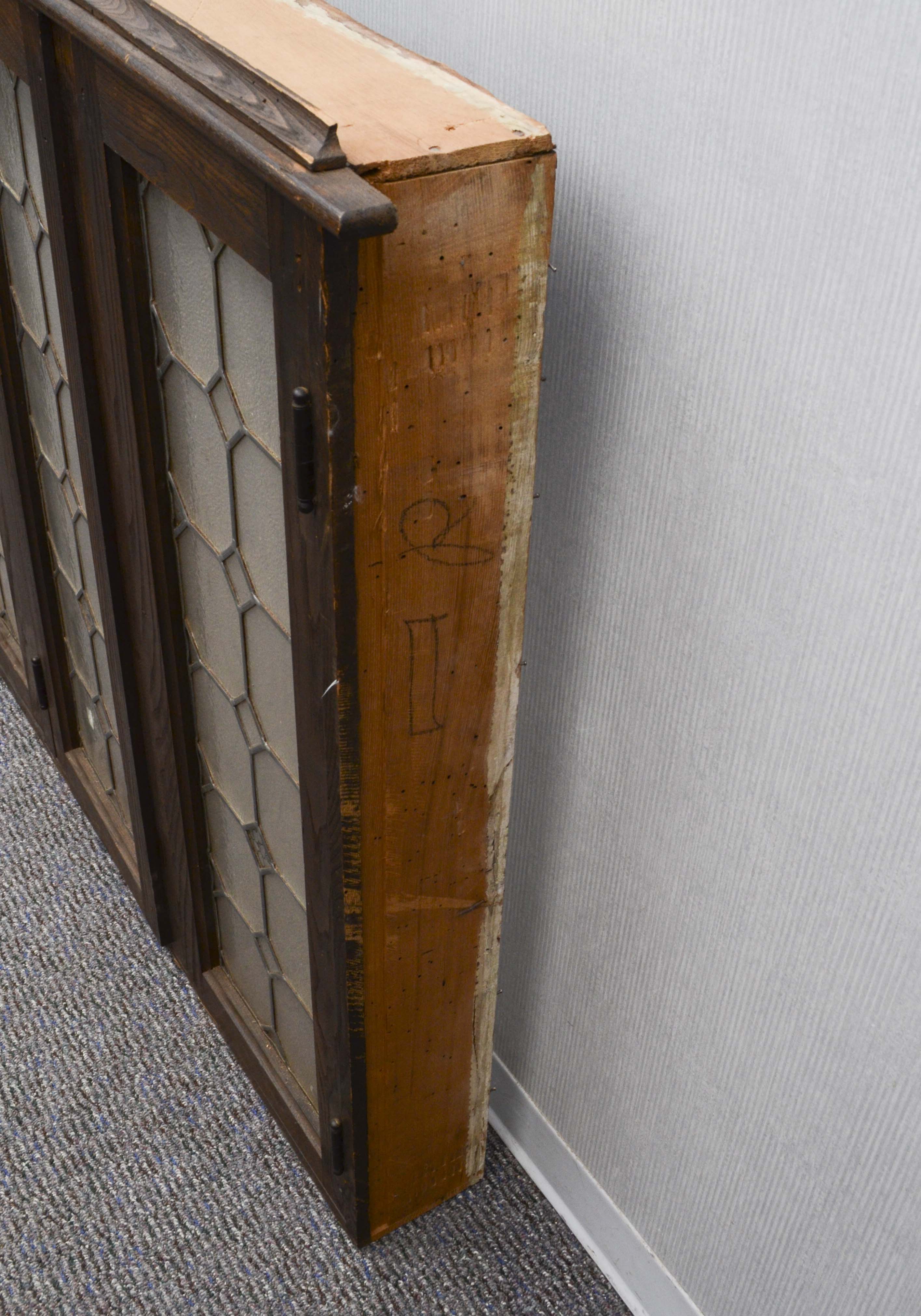 Vintage Window with Leaded Glass Panels
