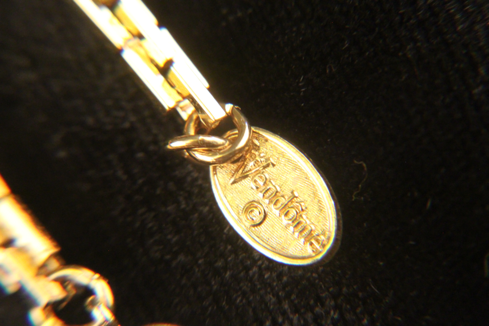 Vintage Vendome Chain Necklace and Torino Enameled Pin