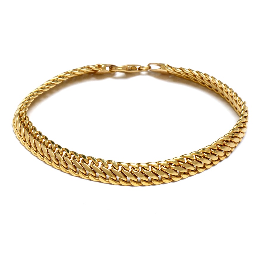 Milor 14K Yellow Gold Chain Link Italian Bracelet