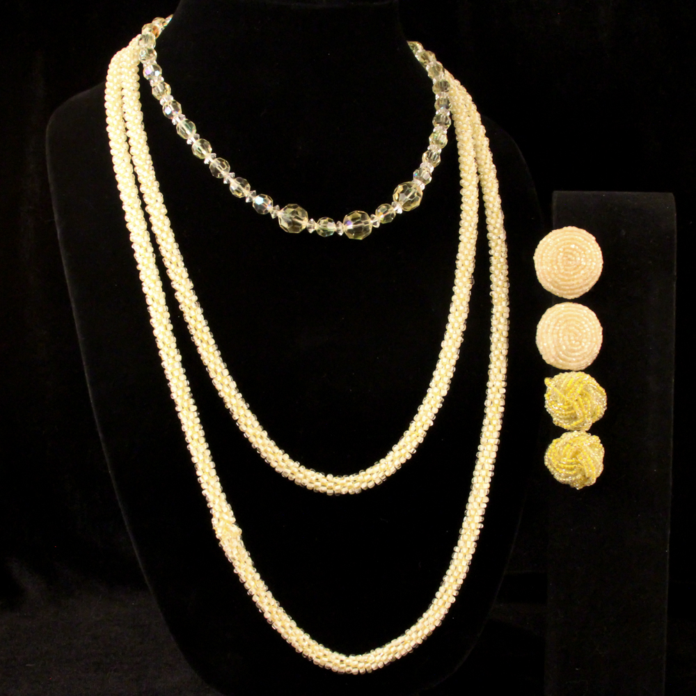 Vintage Yellow Necklaces and Earrings