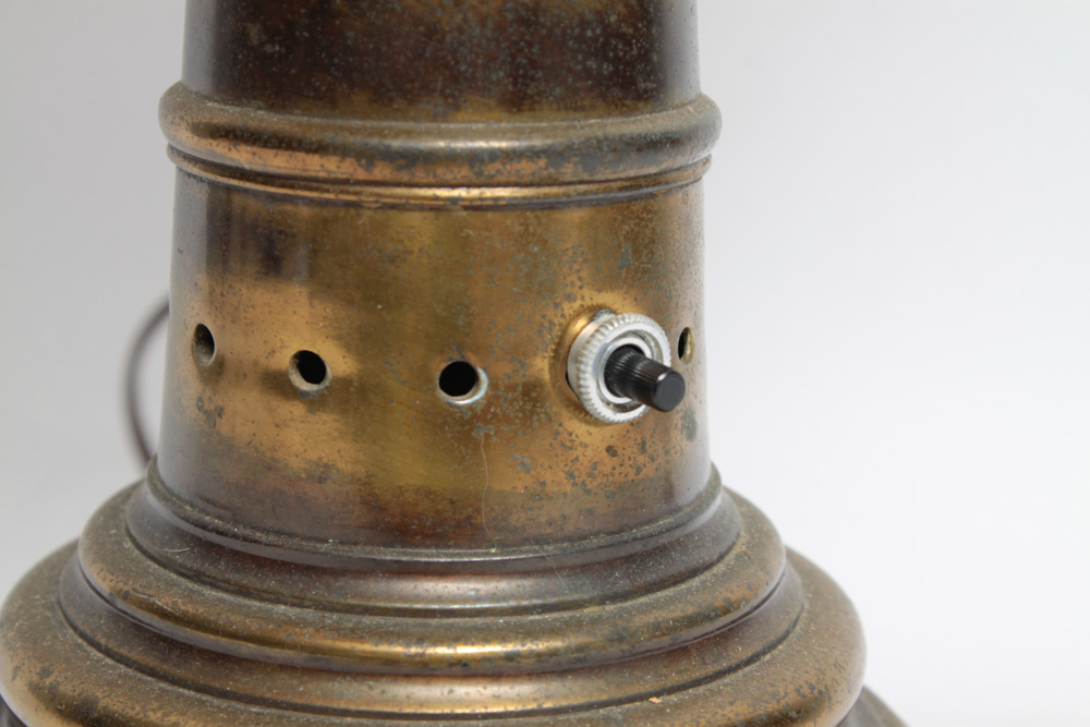 Vintage Modified Brass Lamp With Shade