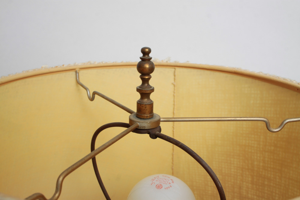 Vintage Modified Brass Lamp With Shade