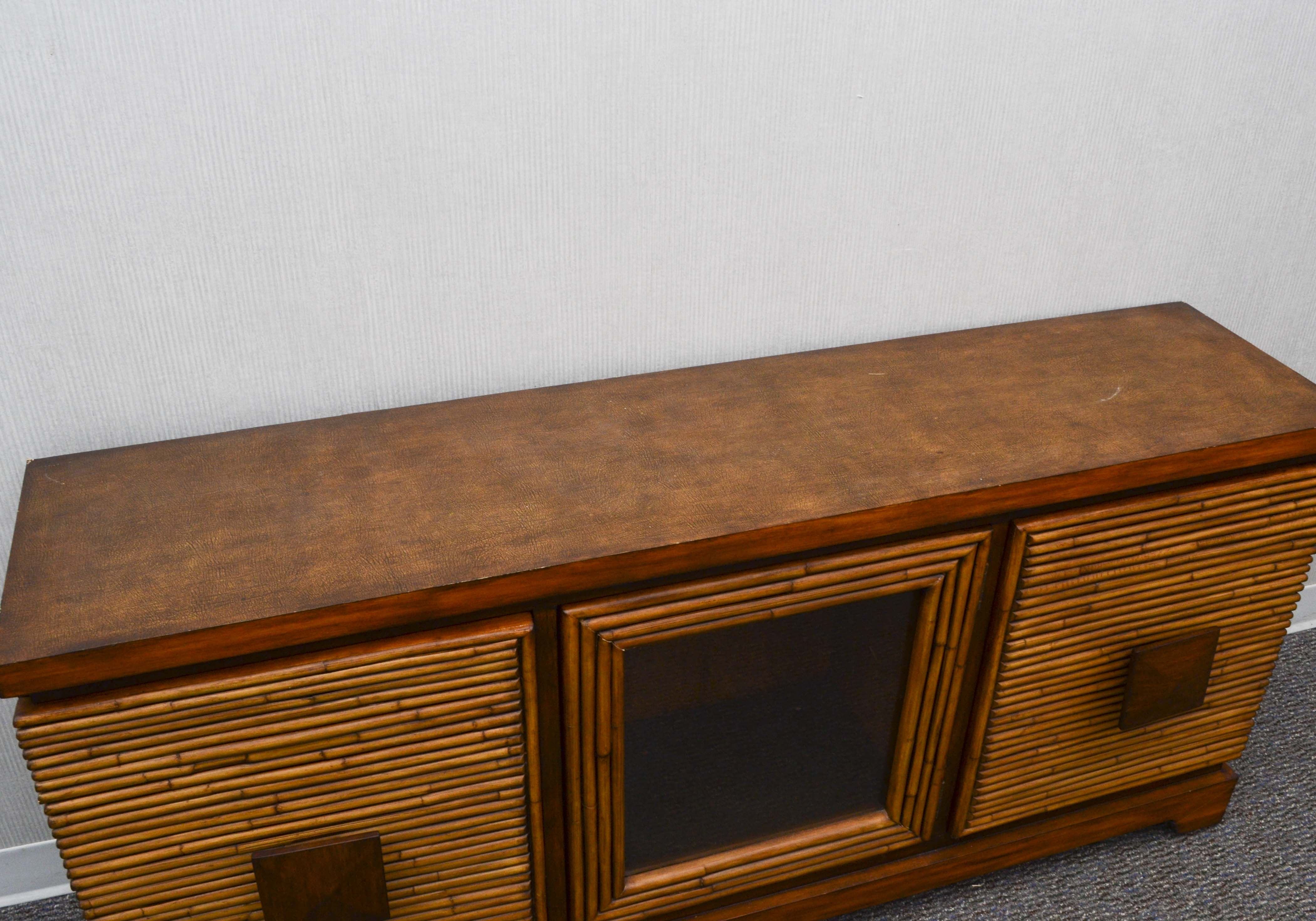 Bamboo Style Wood Cabinet