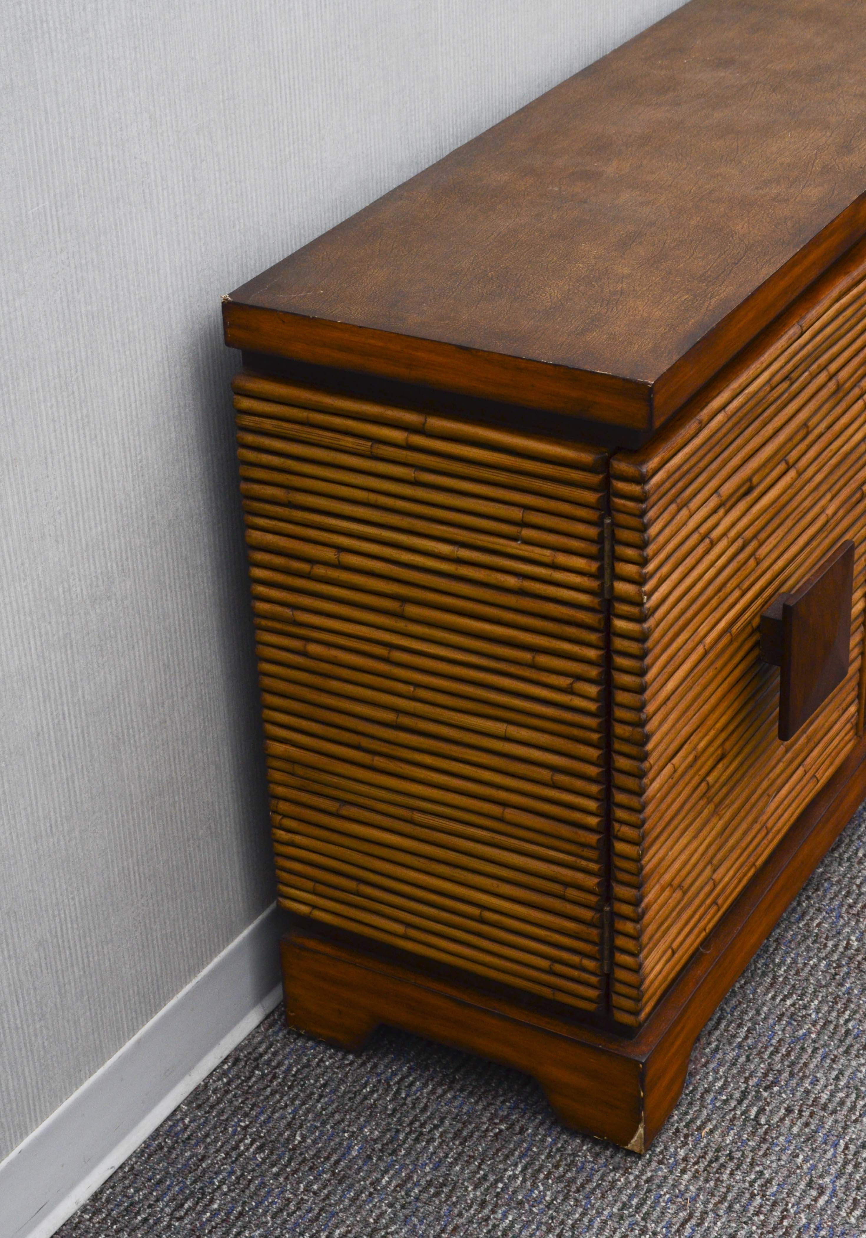Bamboo Style Wood Cabinet