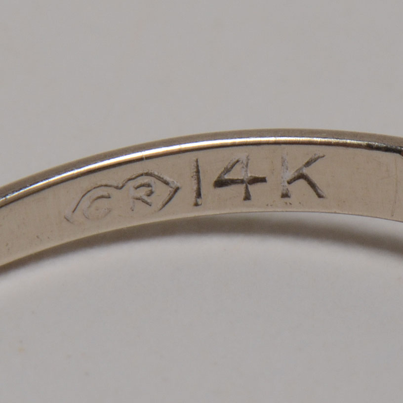 Vintage 14K White Gold Diamond Ring