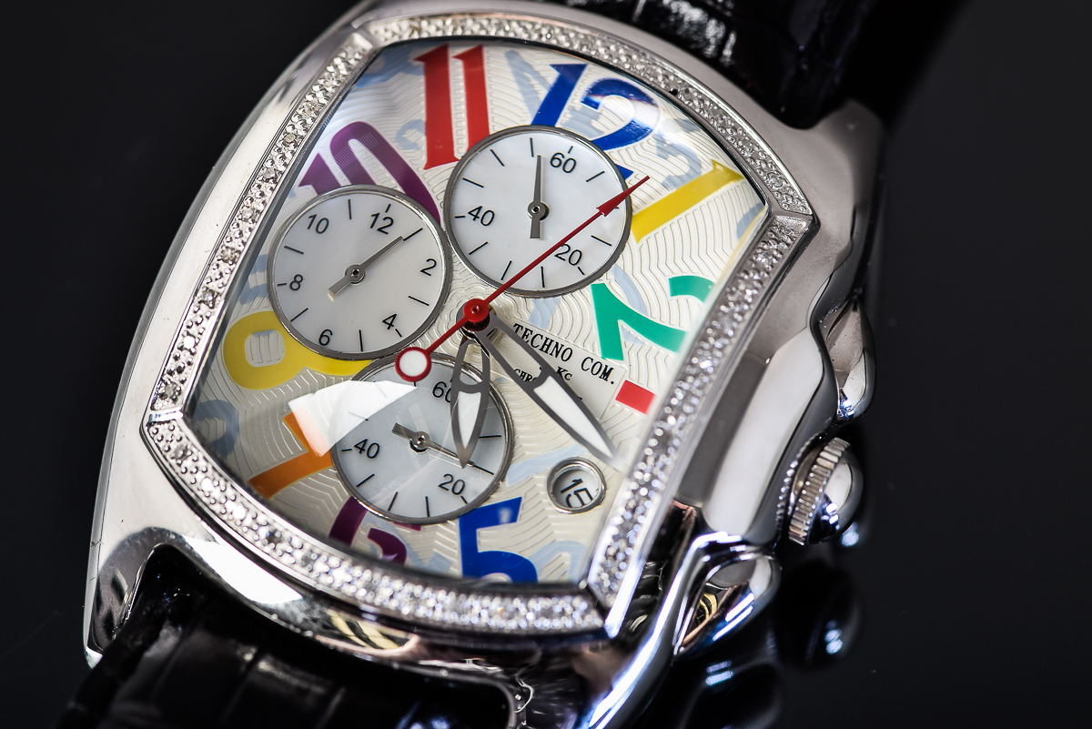 Diamond Bezel KC Techno Com Chronograph Men's Watch