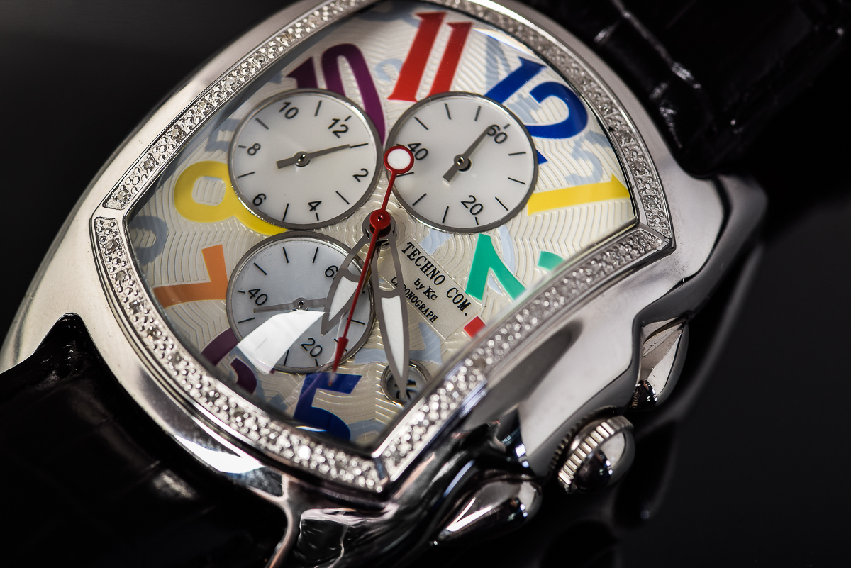 Diamond Bezel KC Techno Com Chronograph Men's Watch