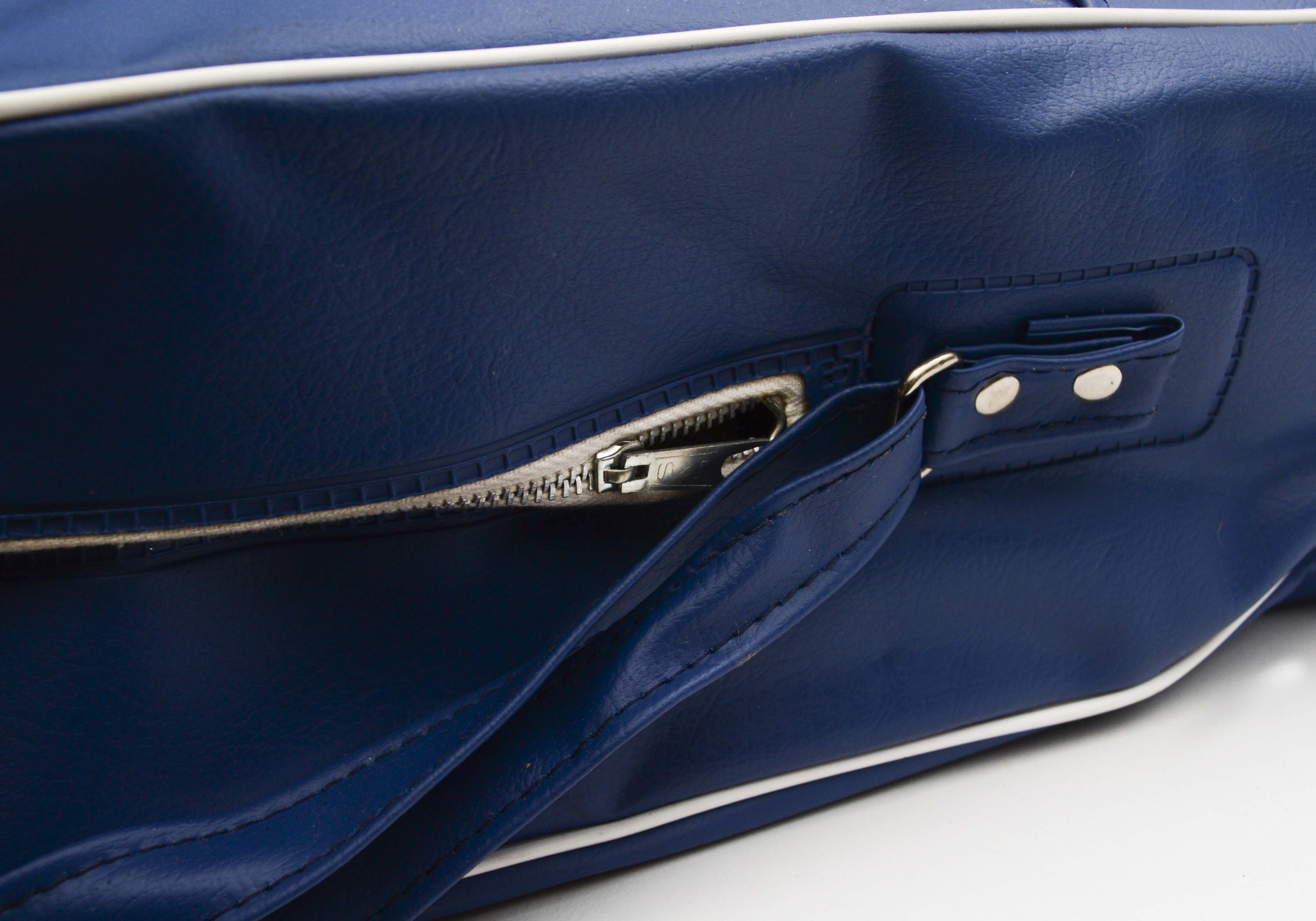 Vintage Air France Blue Vinyl Carry-on Bag