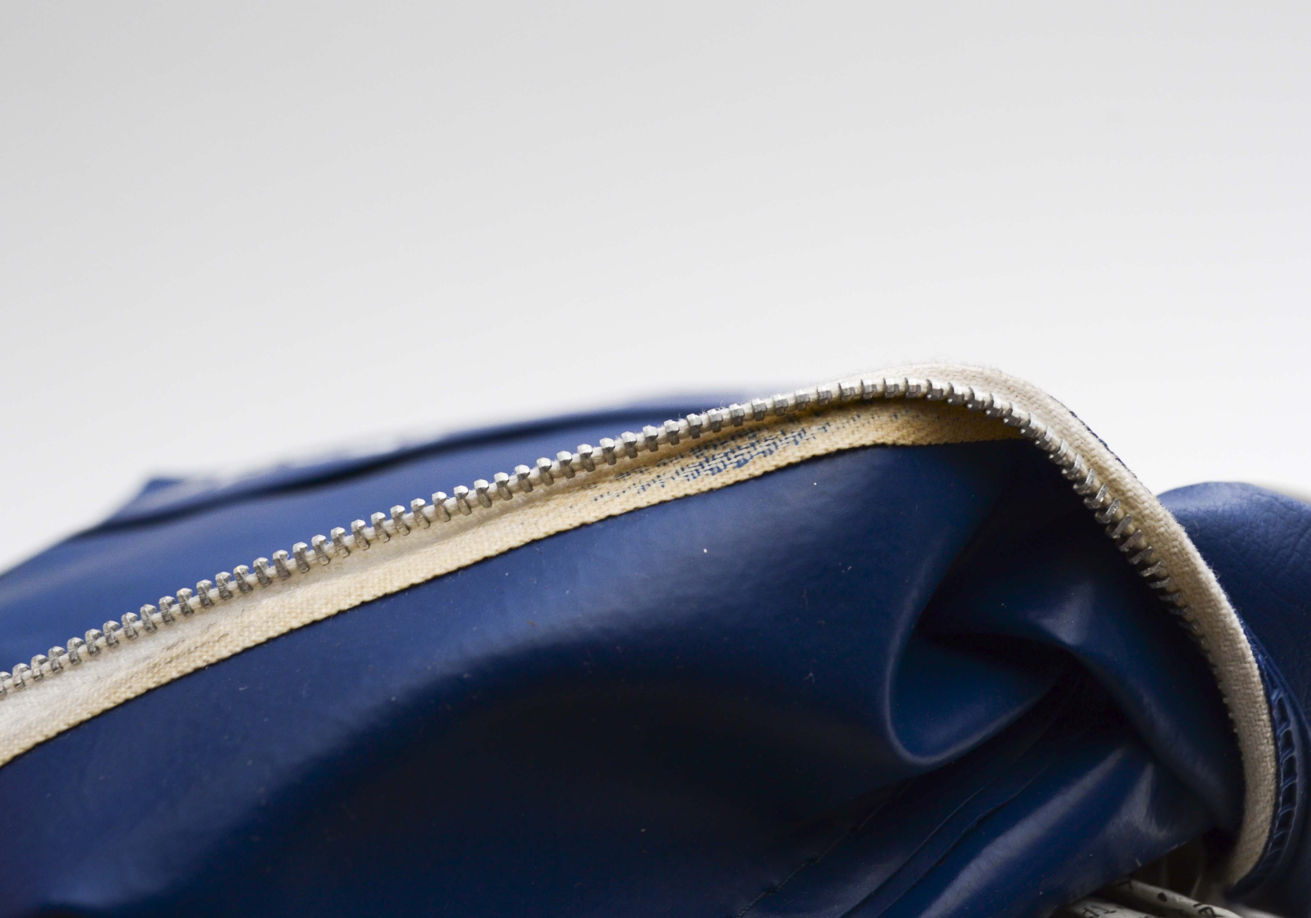 Vintage Air France Blue Vinyl Carry-on Bag