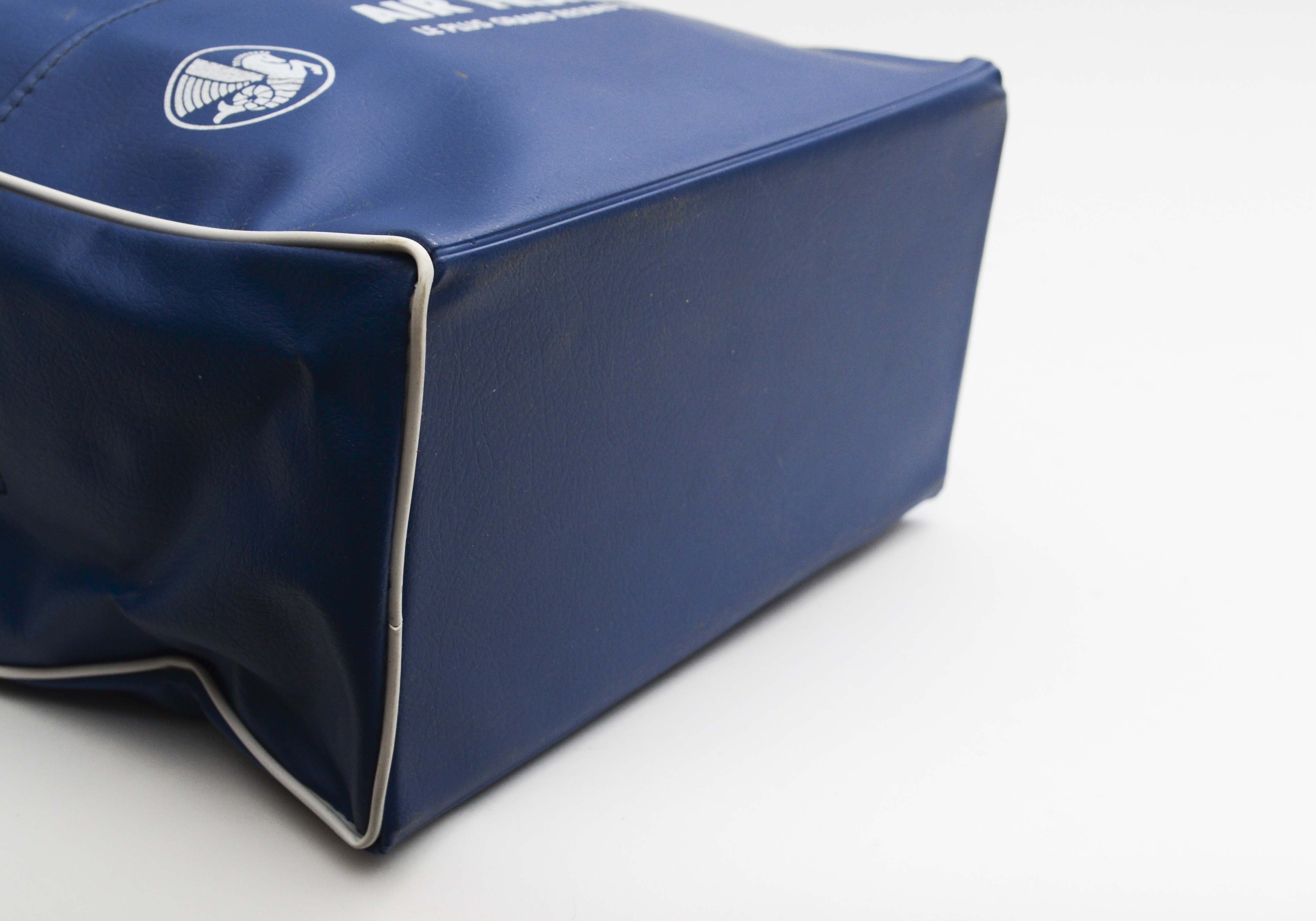 Vintage Air France Blue Vinyl Carry-on Bag