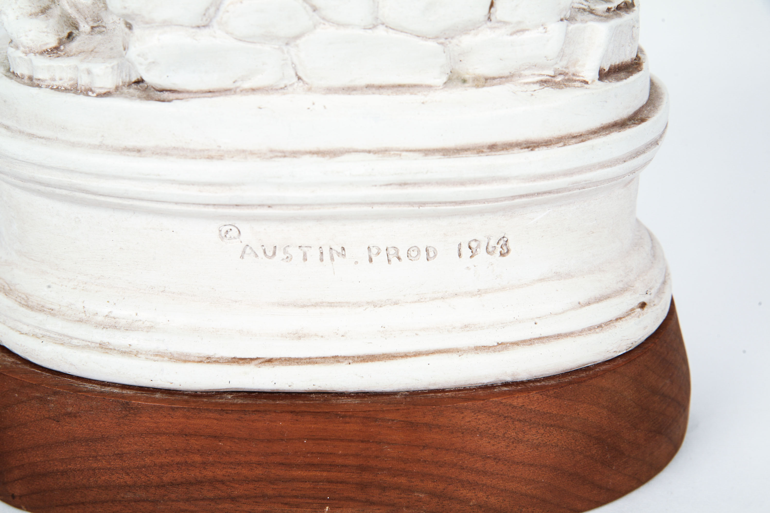 Vintage Pieta Sculpture on Wooden Base