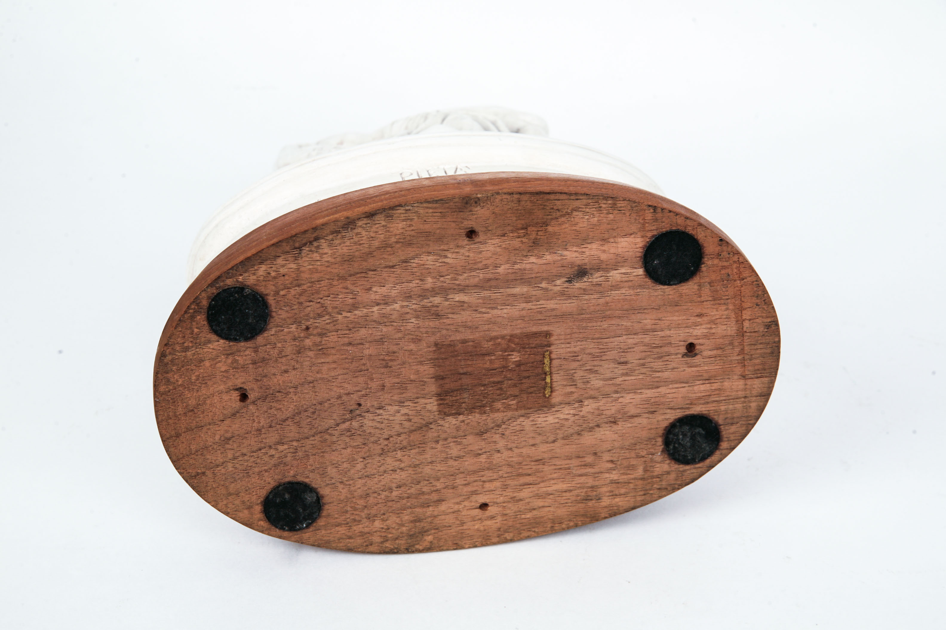 Vintage Pieta Sculpture on Wooden Base